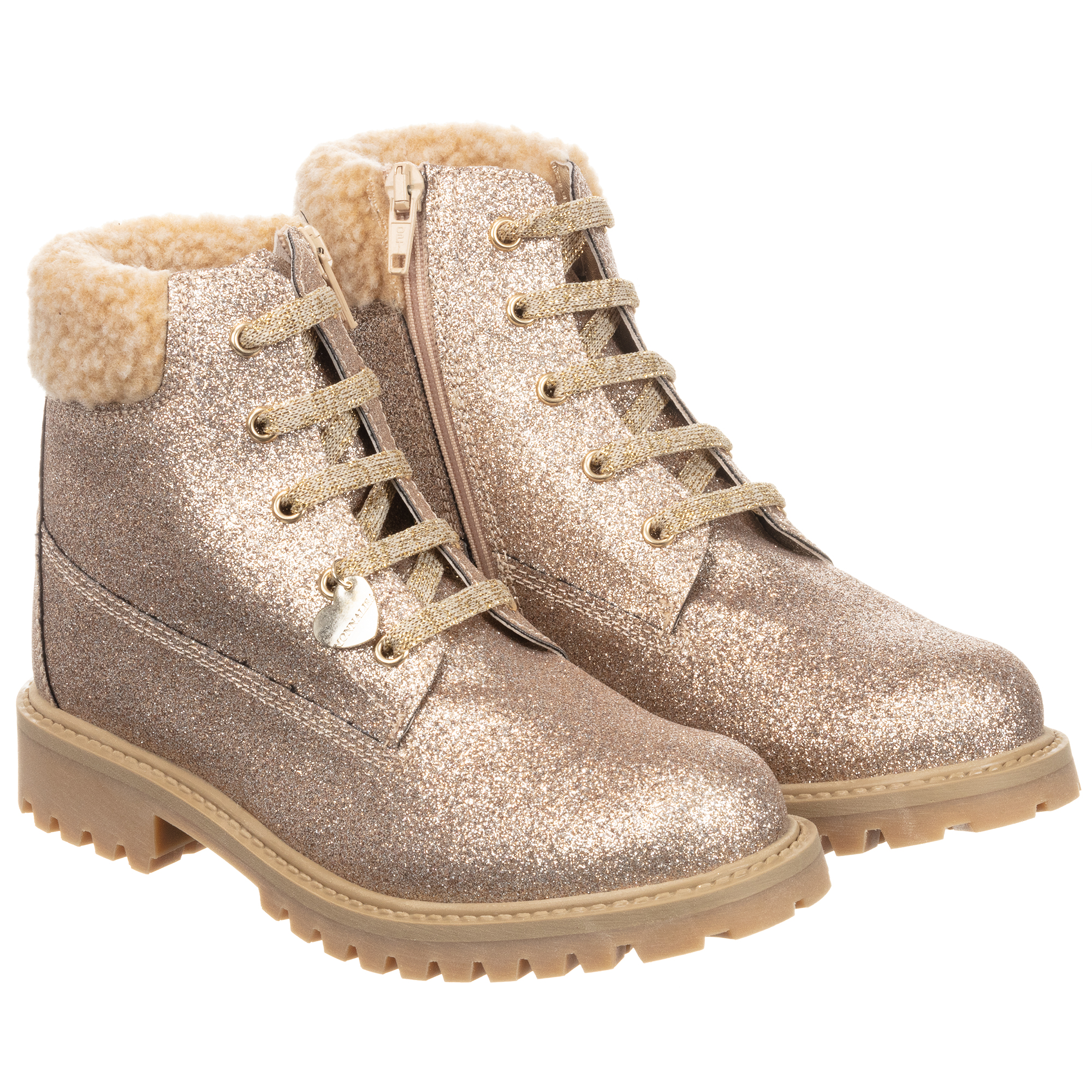 girls gold glitter boots