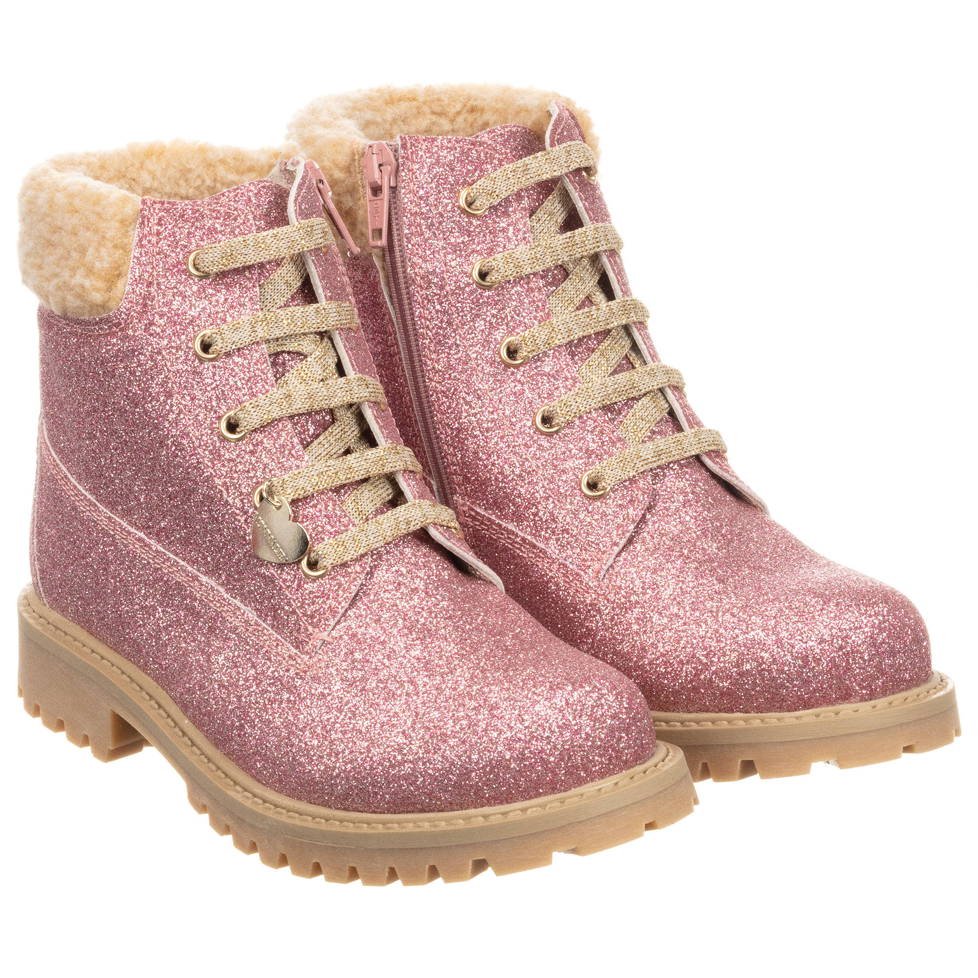 pink glitter ankle boots