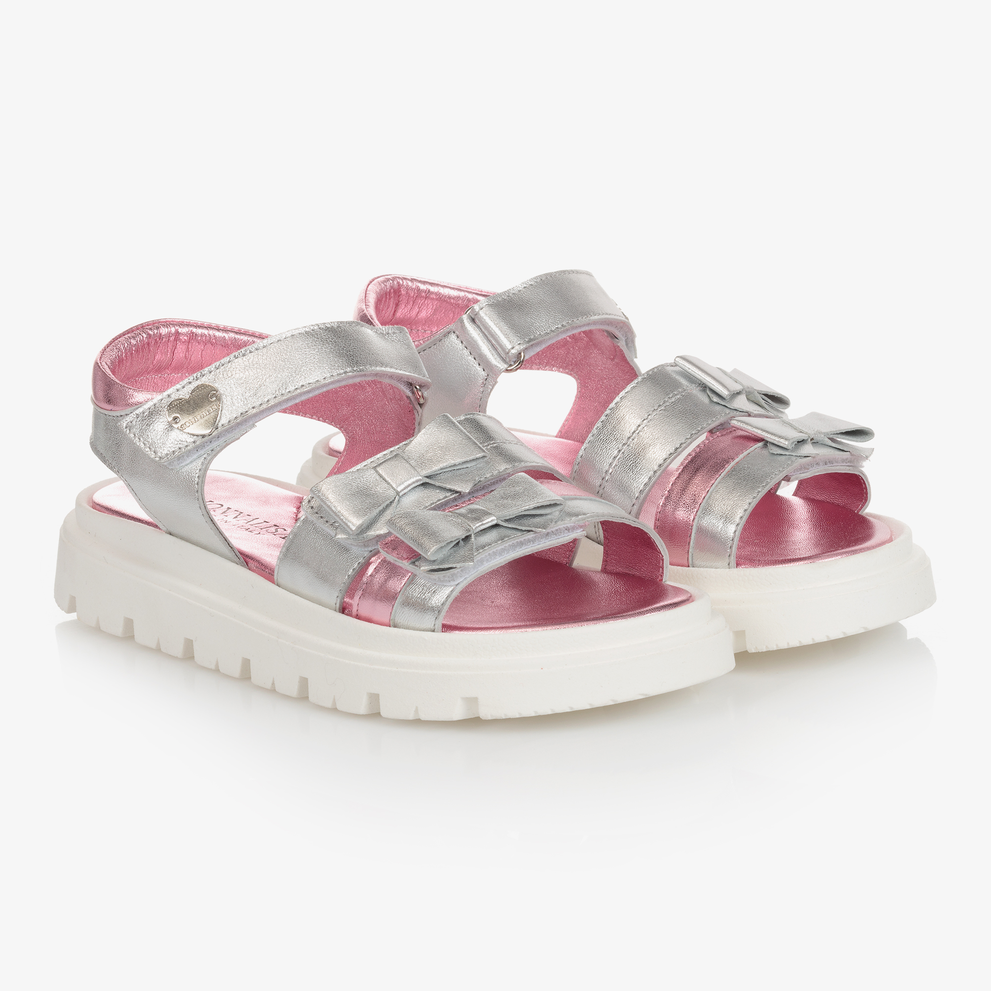 Monnalisa - Teen Red Bow Logo Sandals | Childrensalon