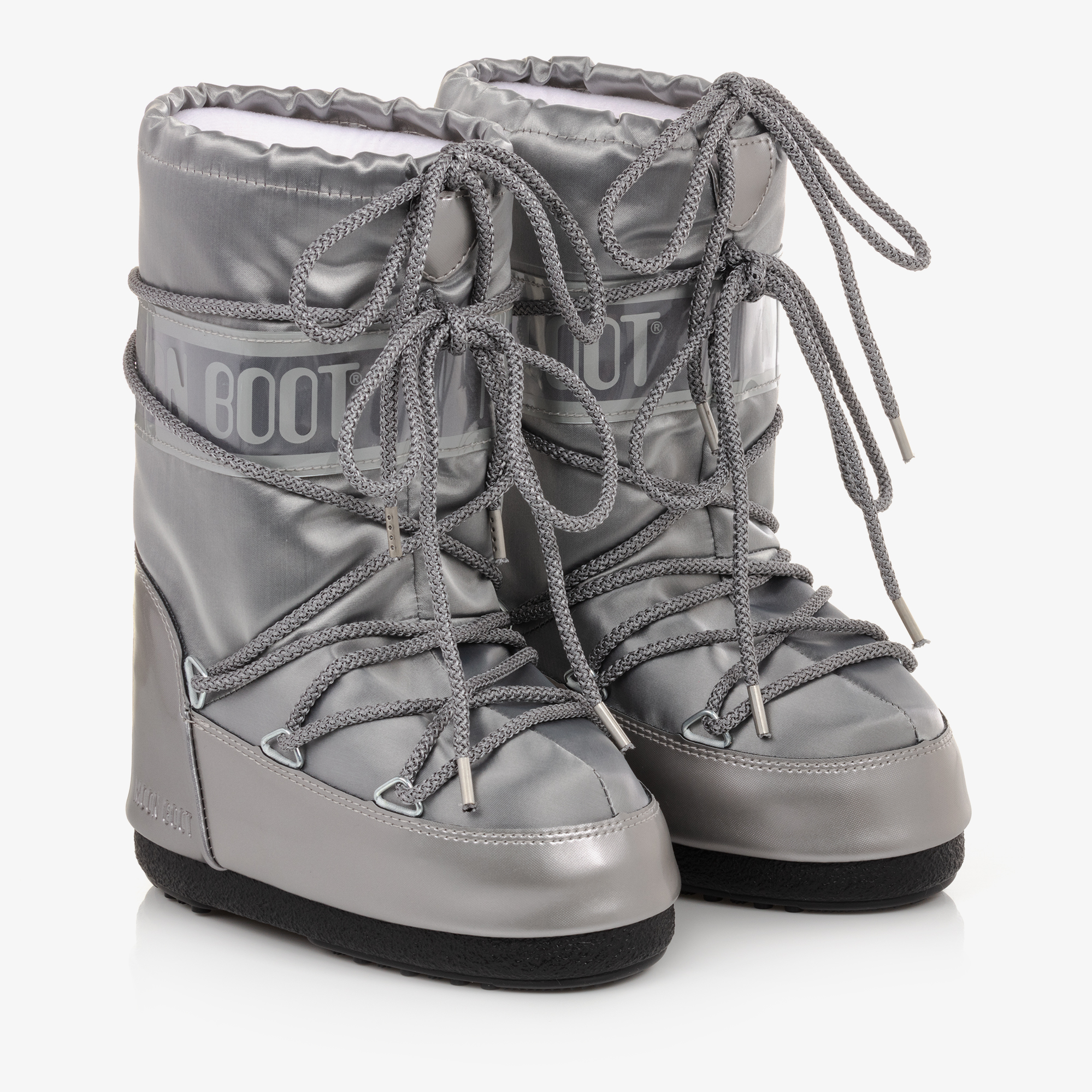 Moon Boot Silver Icon Glance Satin Snow Boots Childrensalon