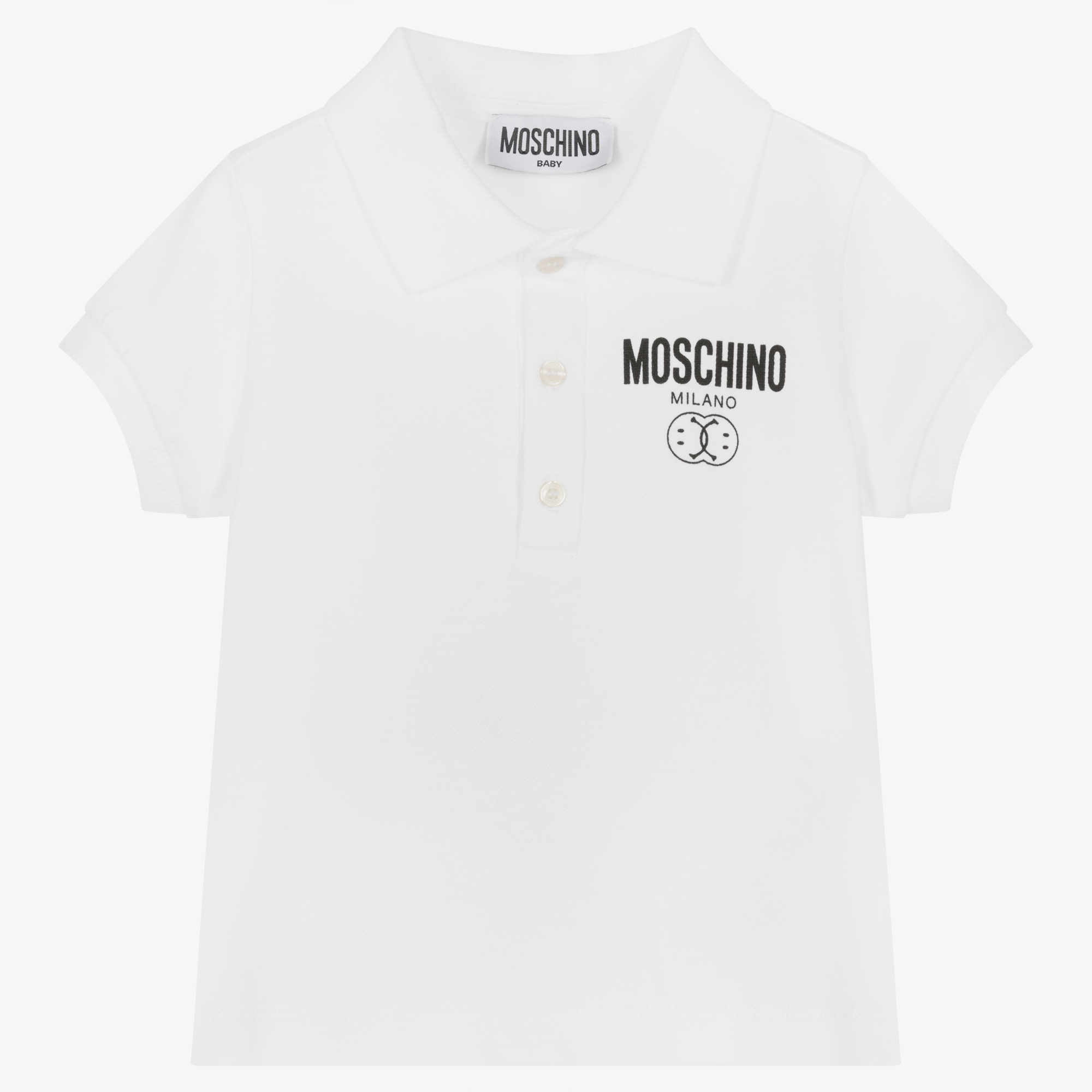 Moschino Baby - Baby Boys Black Double Smiley Polo Shirt | Childrensalon