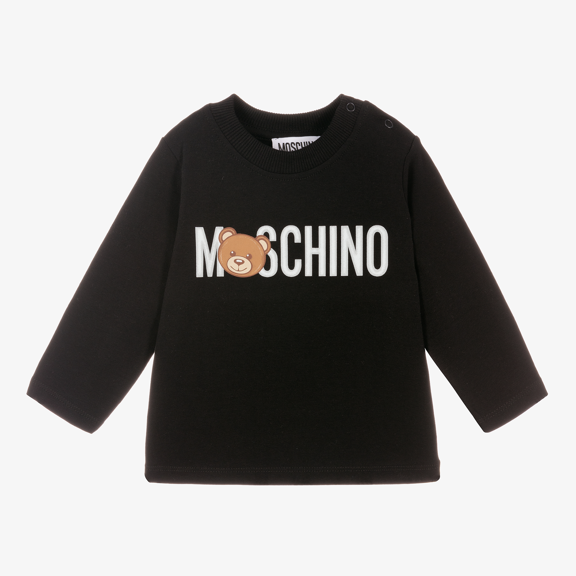 Moschino Baby Black Cotton Logo Top