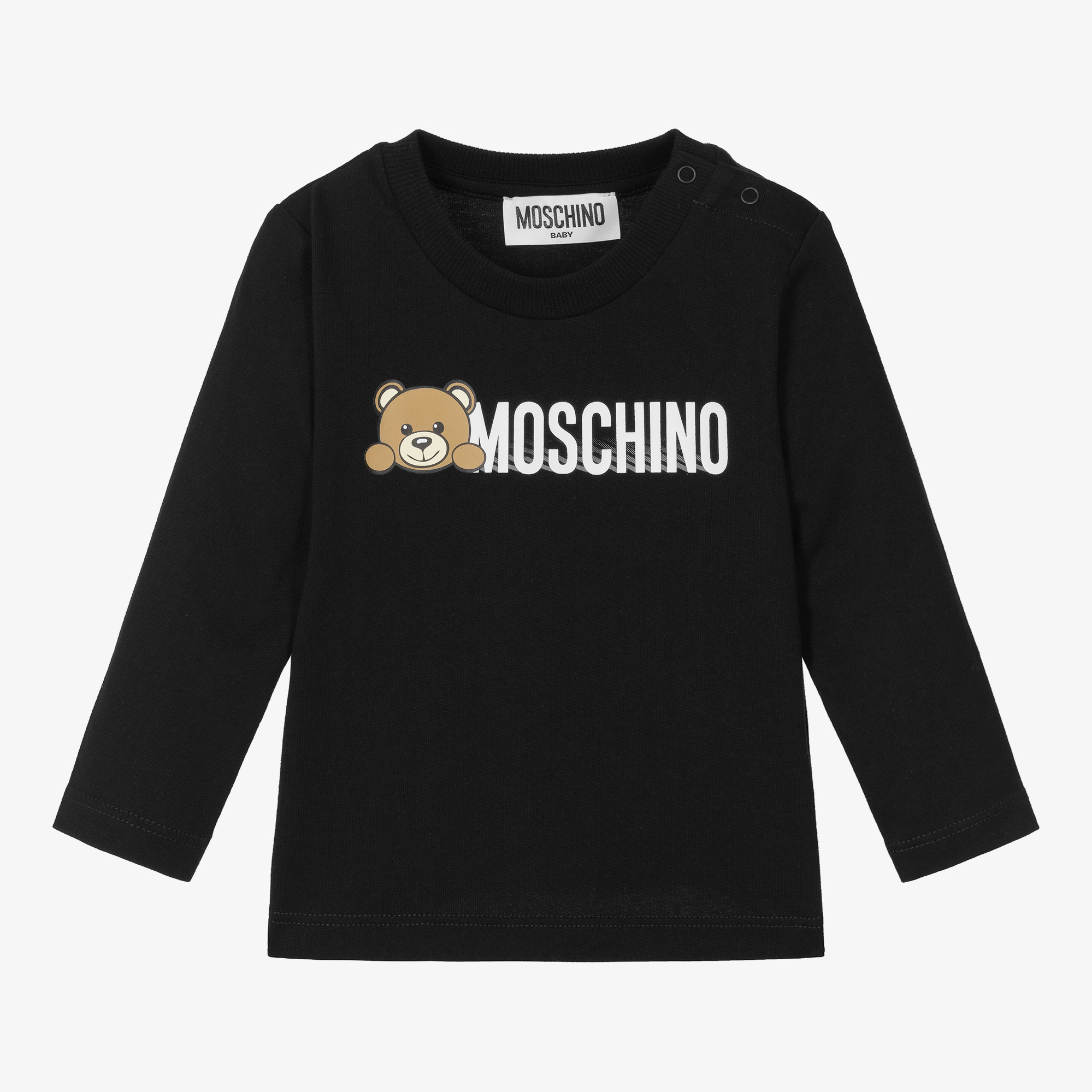 Moschino Baby Black Cotton Teddy Bear Top