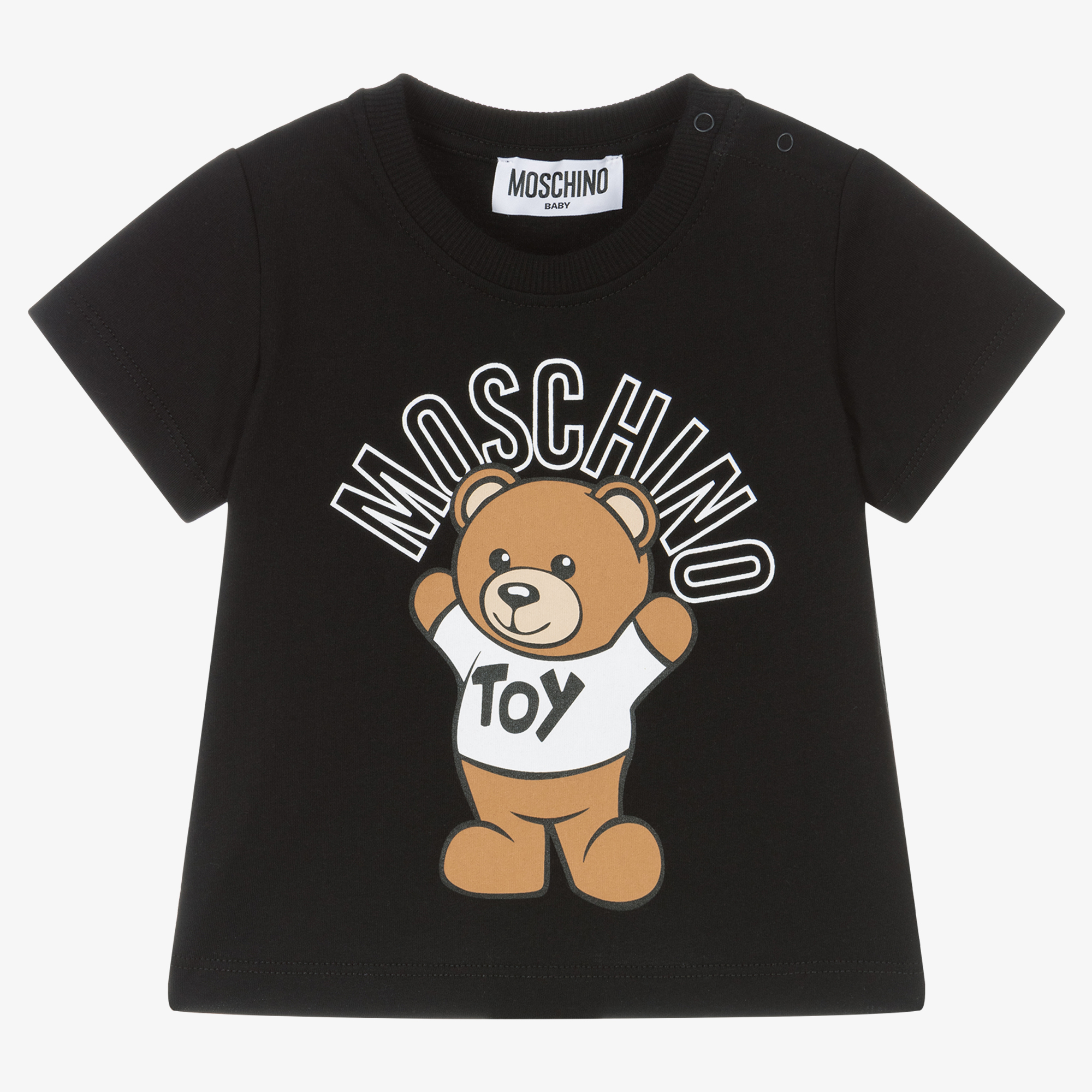 Moschino Kid-Teen - Boys Black Cotton T-Shirt | Childrensalon