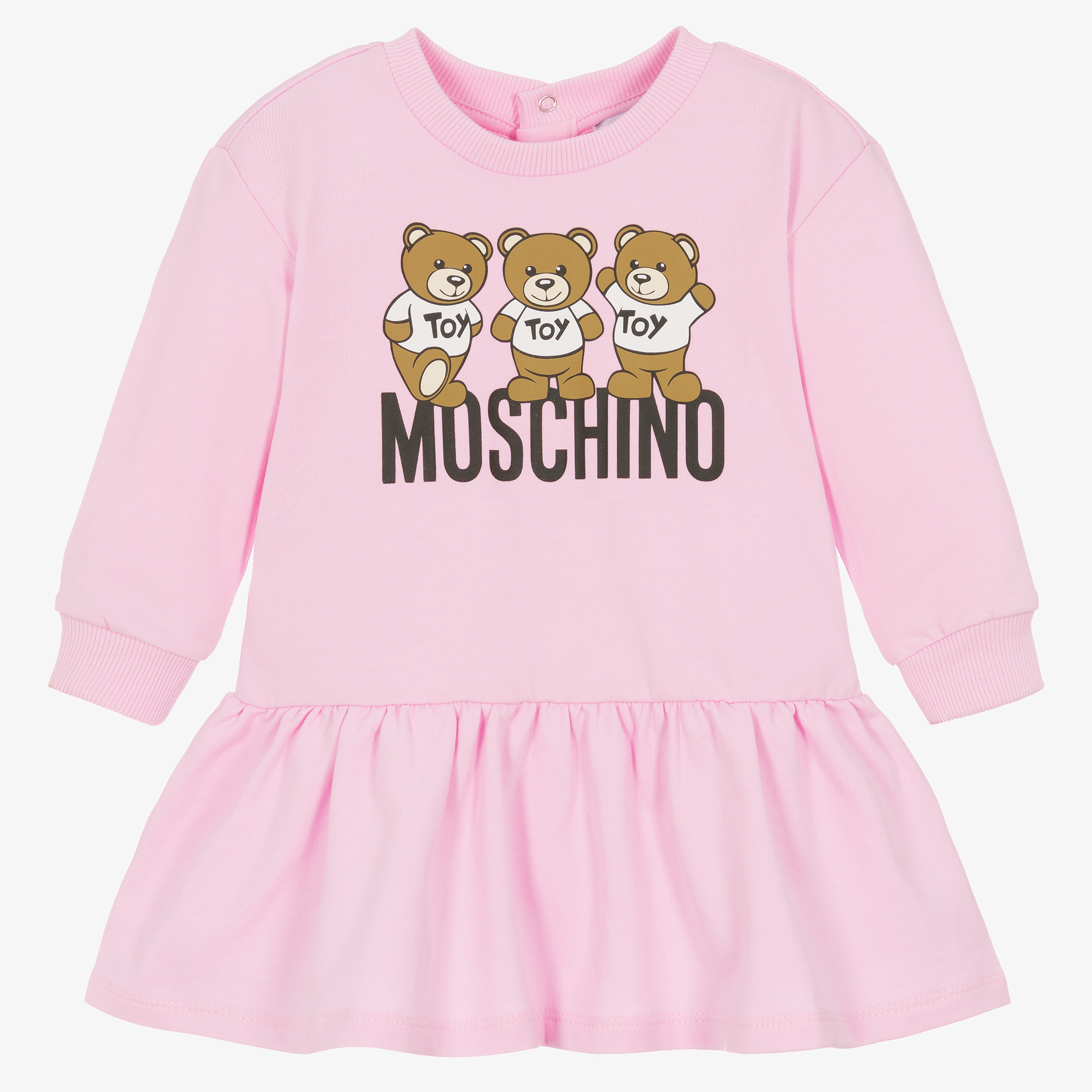 Moschino Baby - Girls Pink Teddy Jersey Dress | Childrensalon
