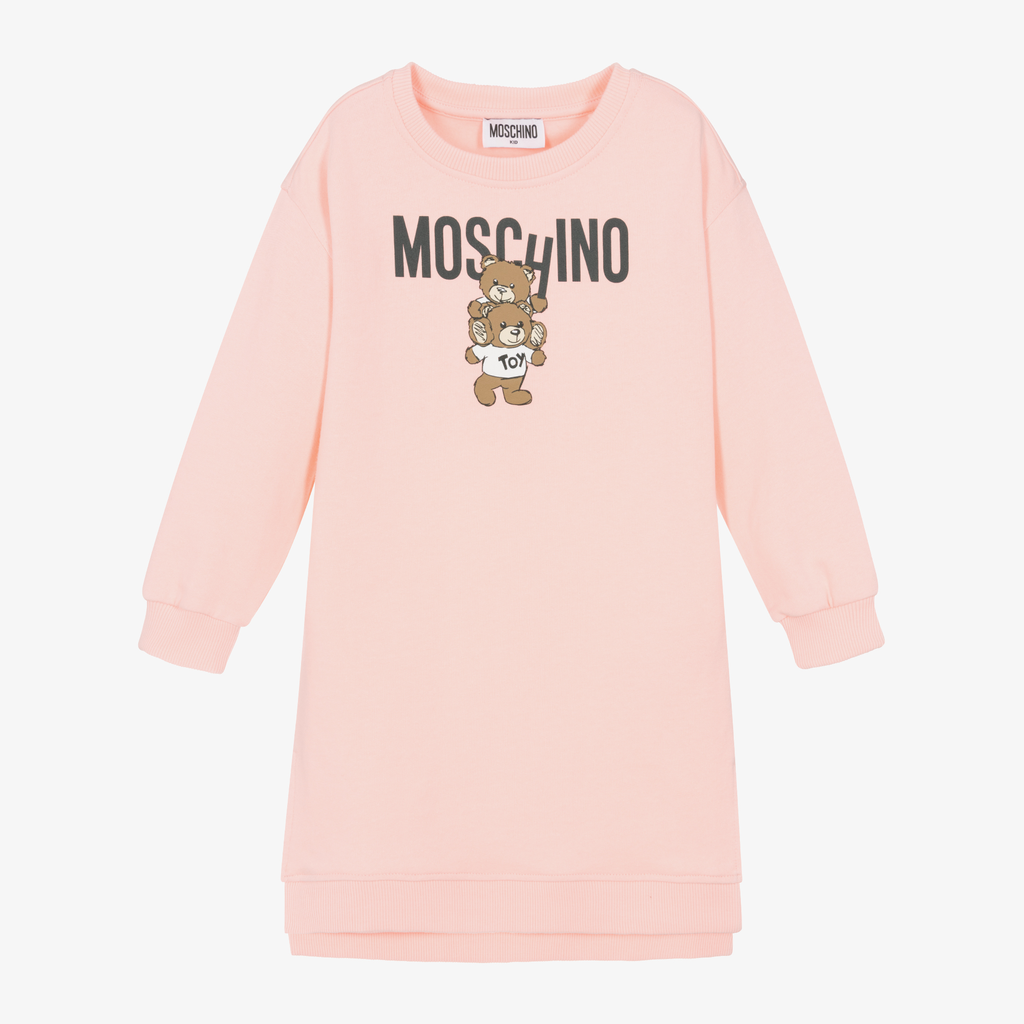 Moschino Girls Pink Cotton Teddy Sweatshirt Dress