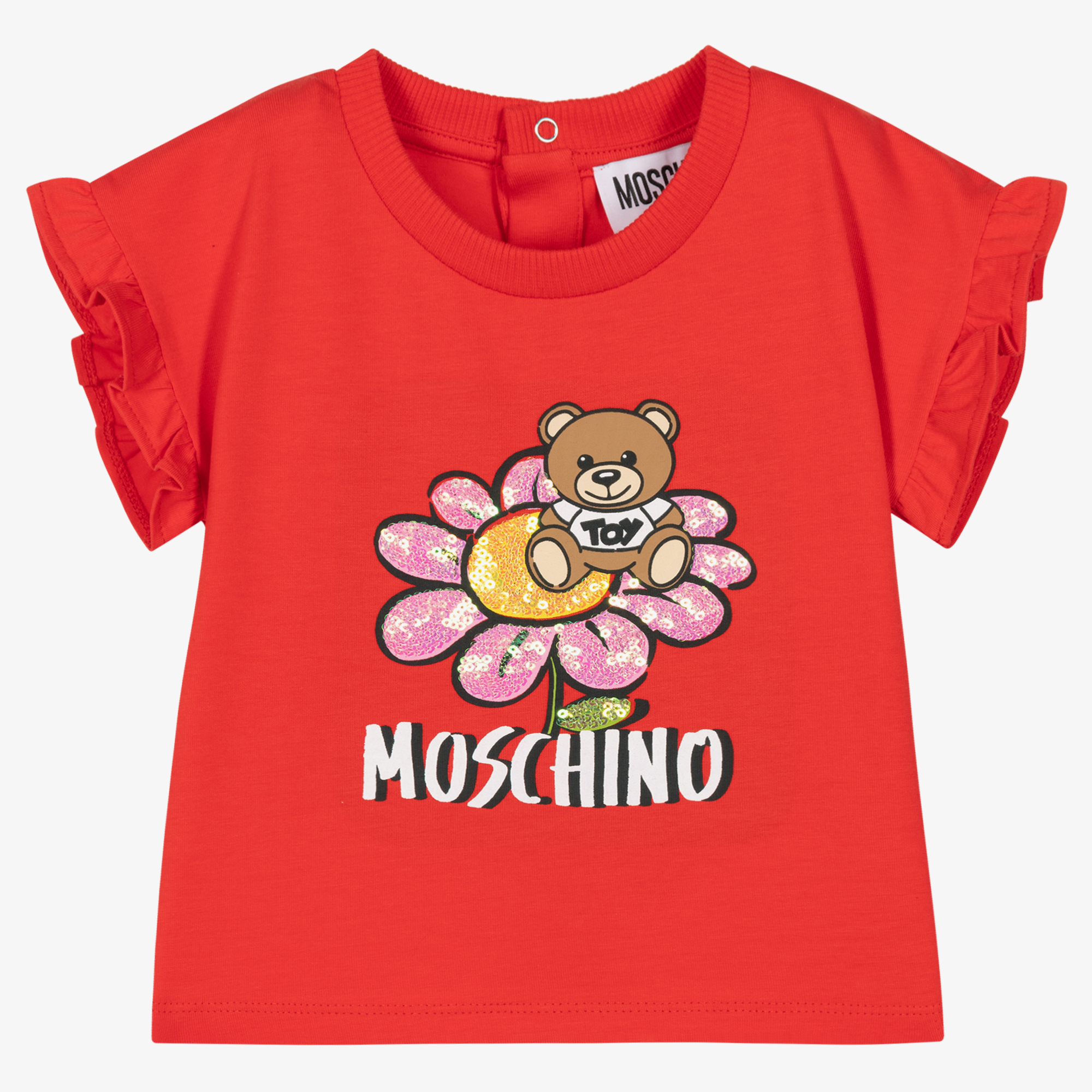 Moschino Baby - Girls Pink Teddy Cotton Shorts Set | Childrensalon