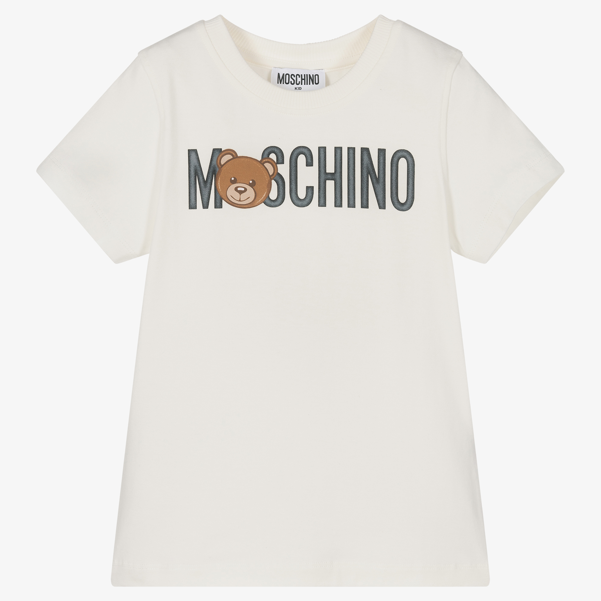 Moschino Kid-Teen - White Cotton Logo T-Shirt | Childrensalon
