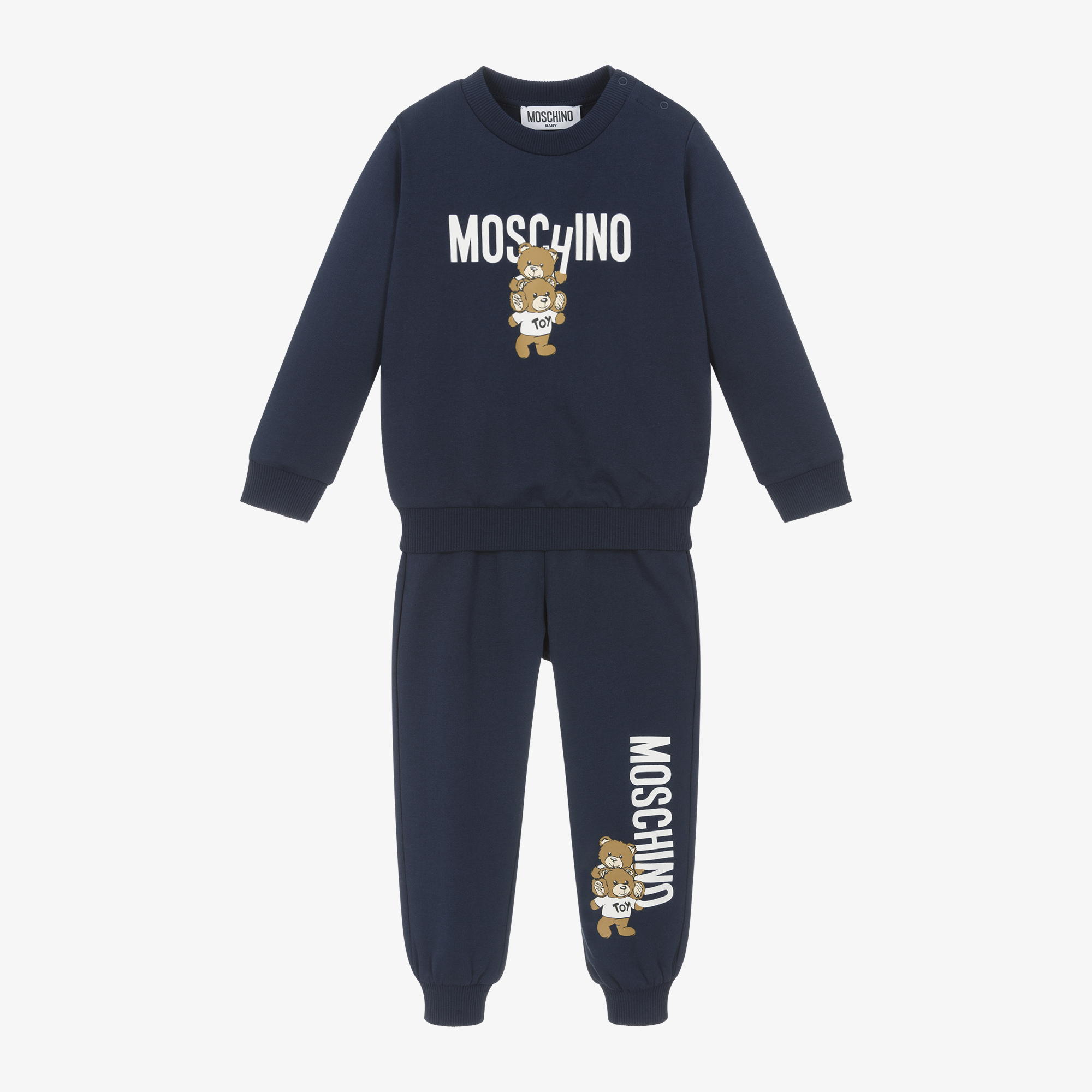 Moschino Baby Navy Blue Cotton Teddy Bear Tracksuit Childrensalon