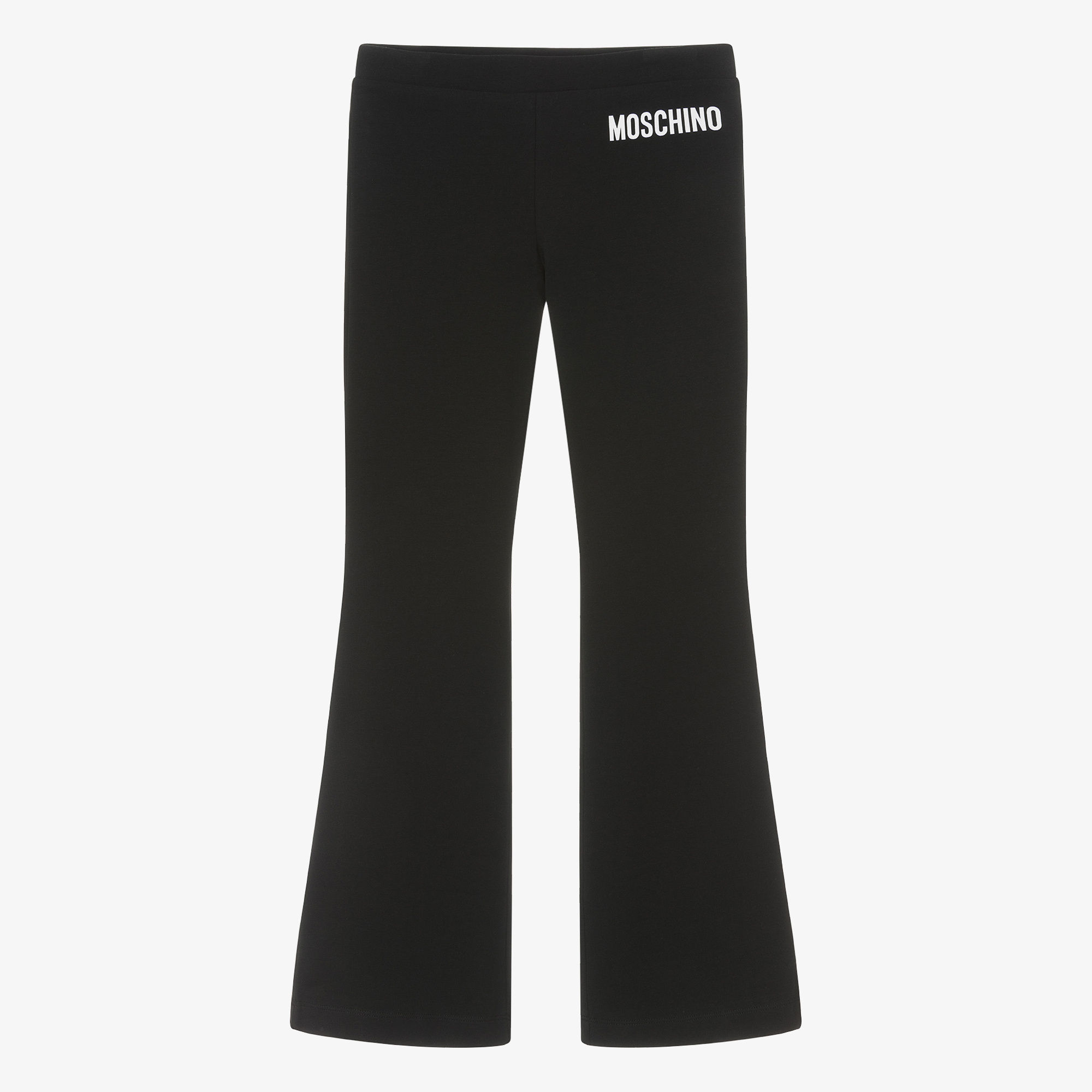 Teen Girls Black Cotton Flared Trousers