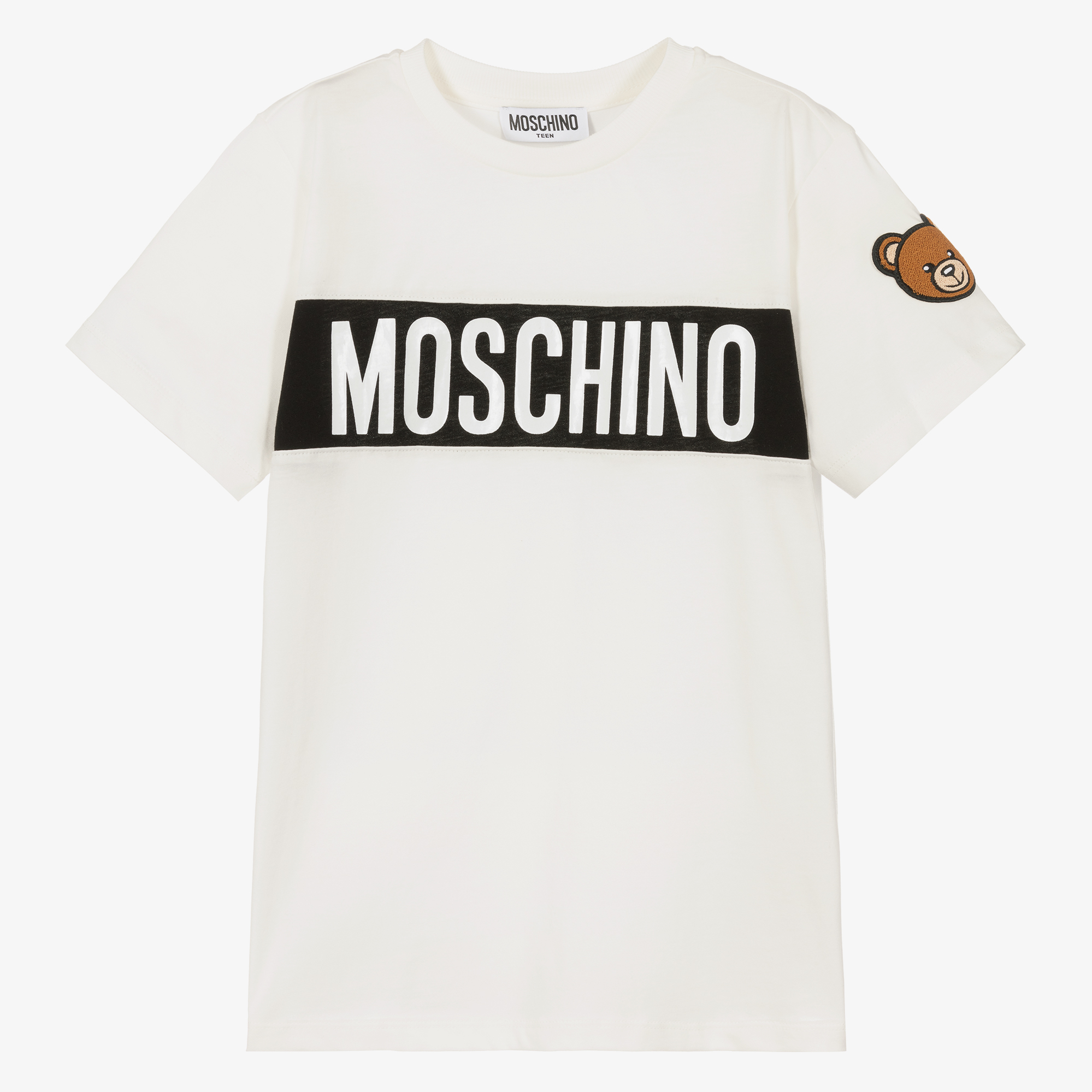 Moschino Kid-Teen - Teen Ivory Logo T-Shirt | Childrensalon