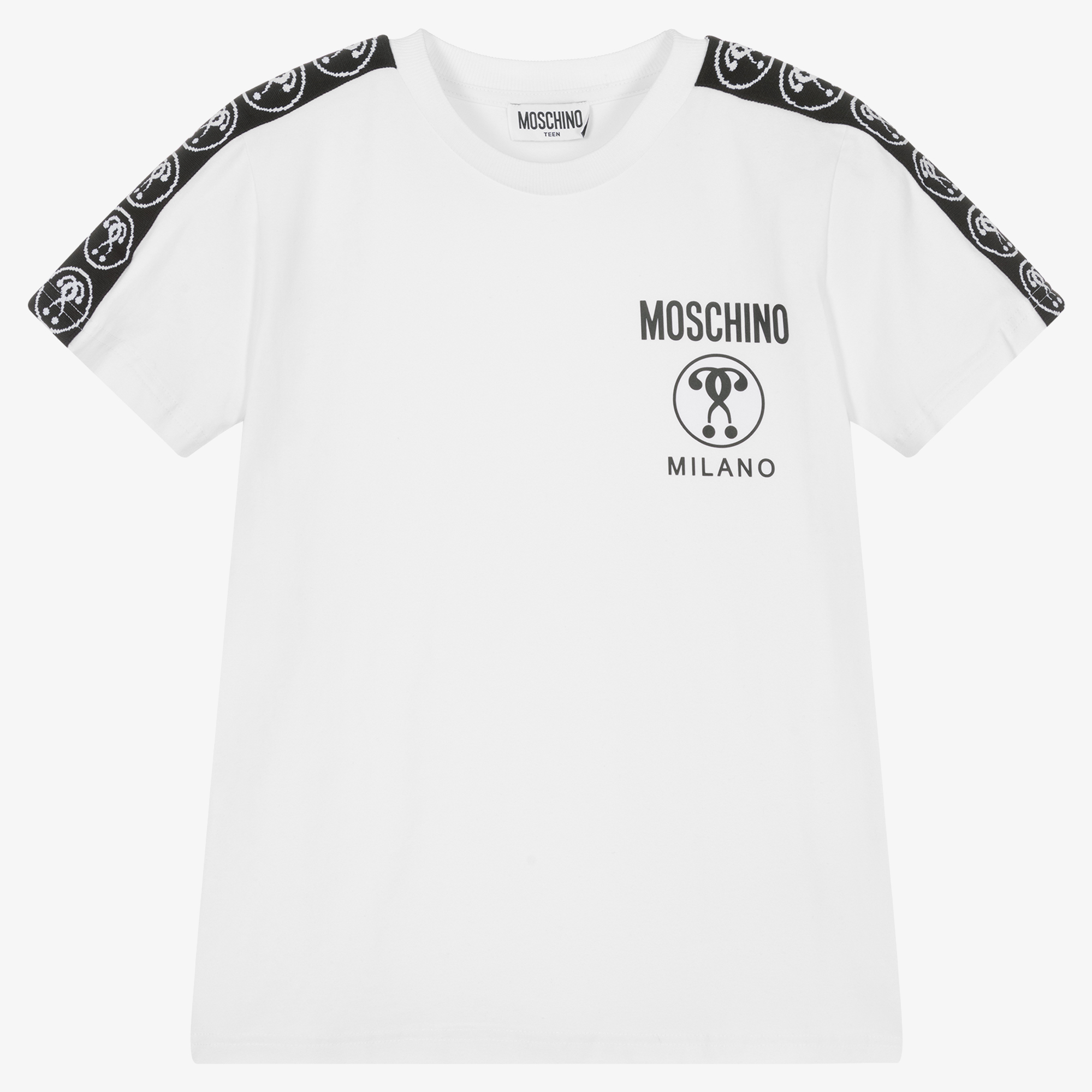 Moschino Kid-Teen - Teen White Logo T-Shirt | Childrensalon