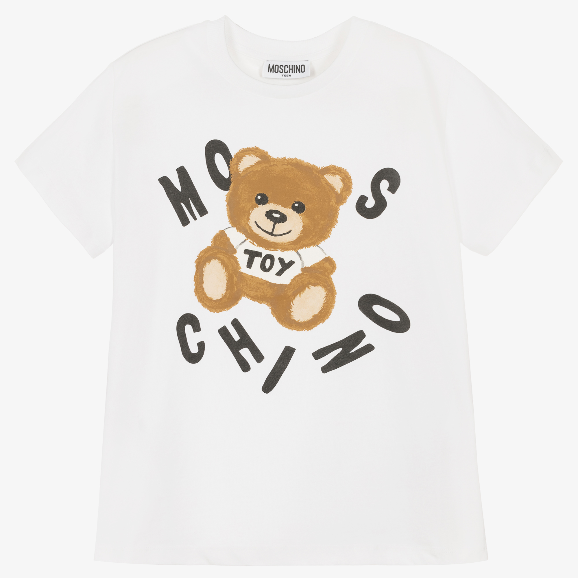 Moschino Kid-Teen - White Rainbow Teddy T-Shirt | Childrensalon