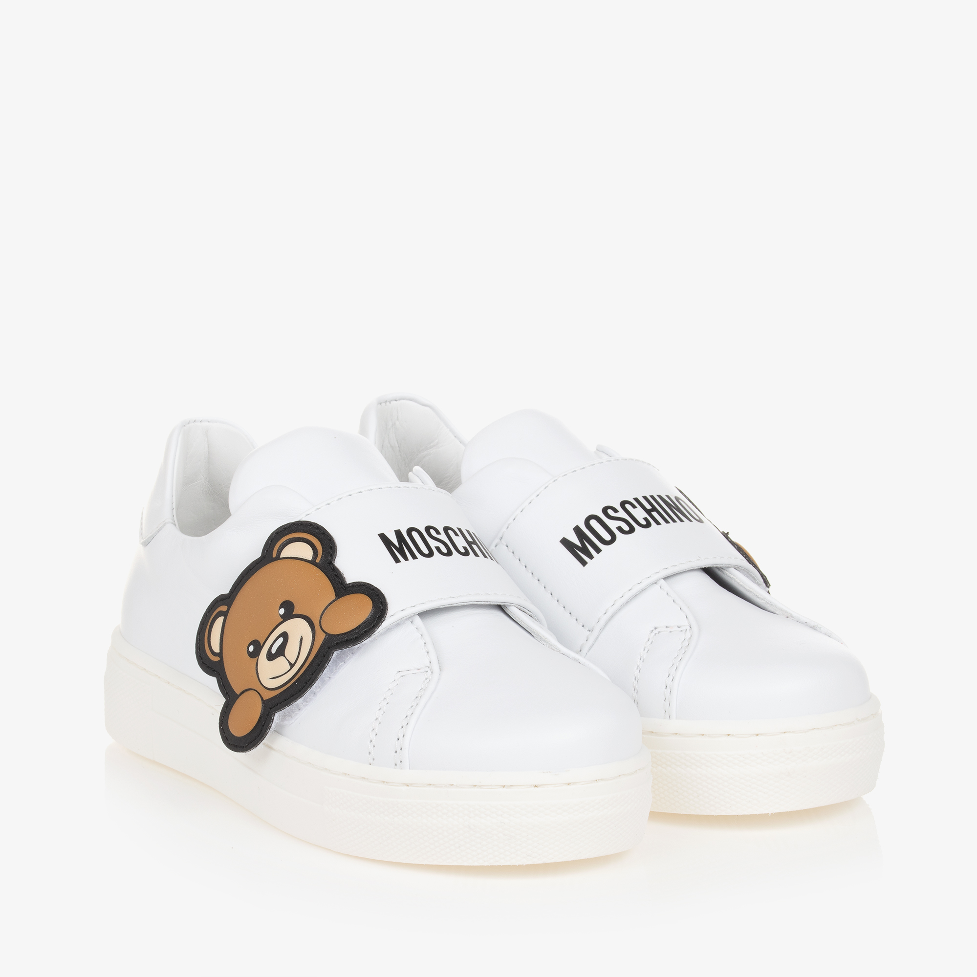 Chipmunks - Black Leather Velcro Shoes | Childrensalon