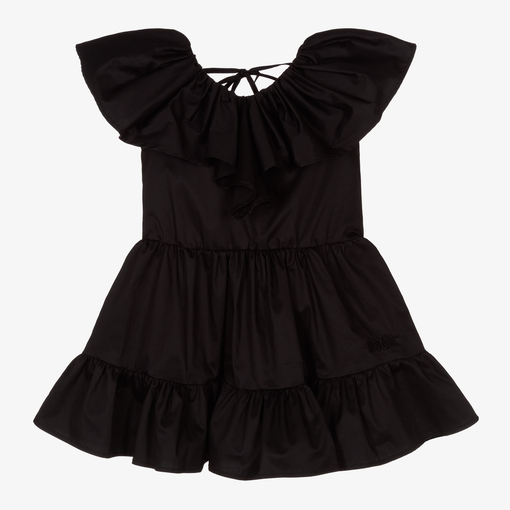 MSGM - Black Jersey Logo Dress | Childrensalon