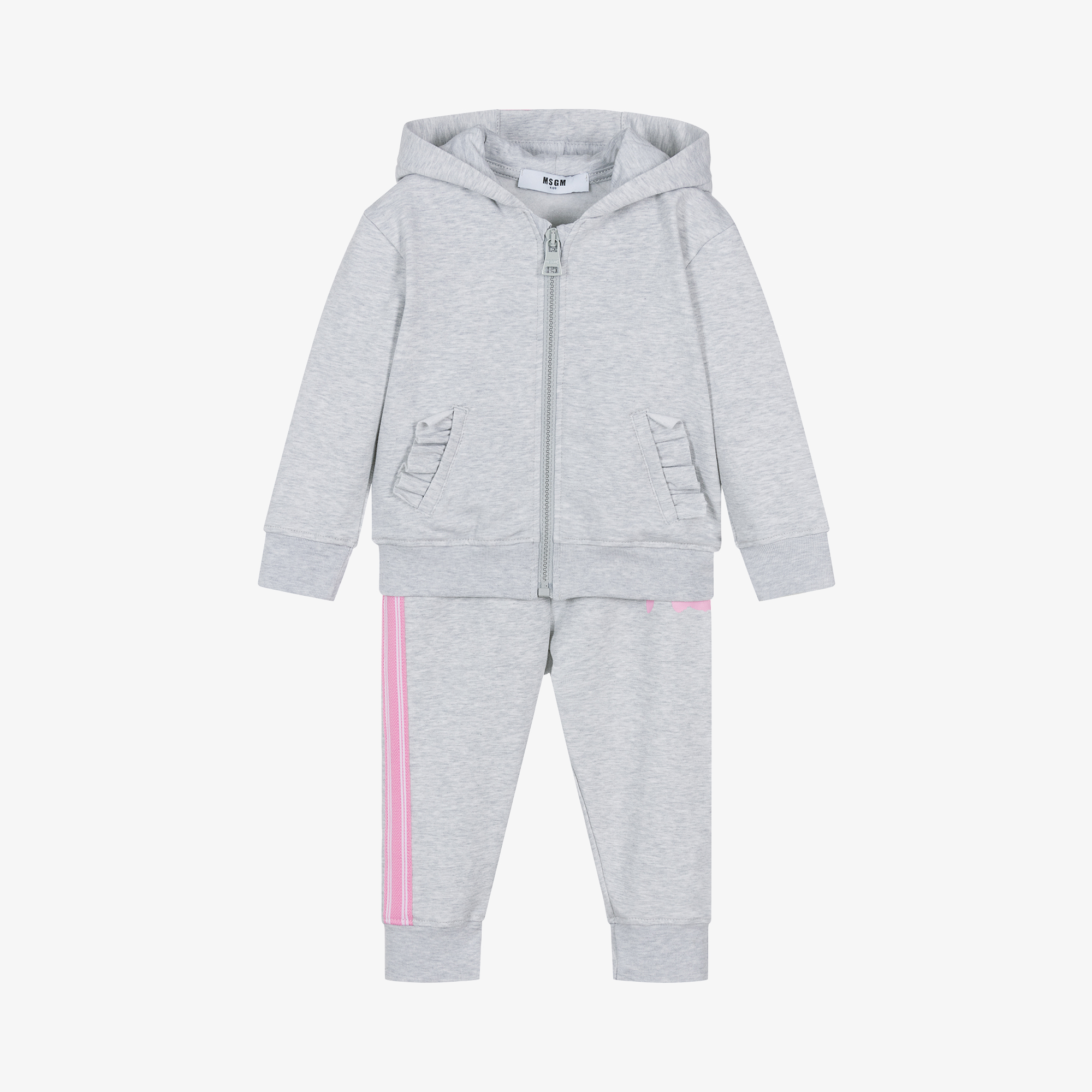 MSGM Girls Grey Cotton Tracksuit