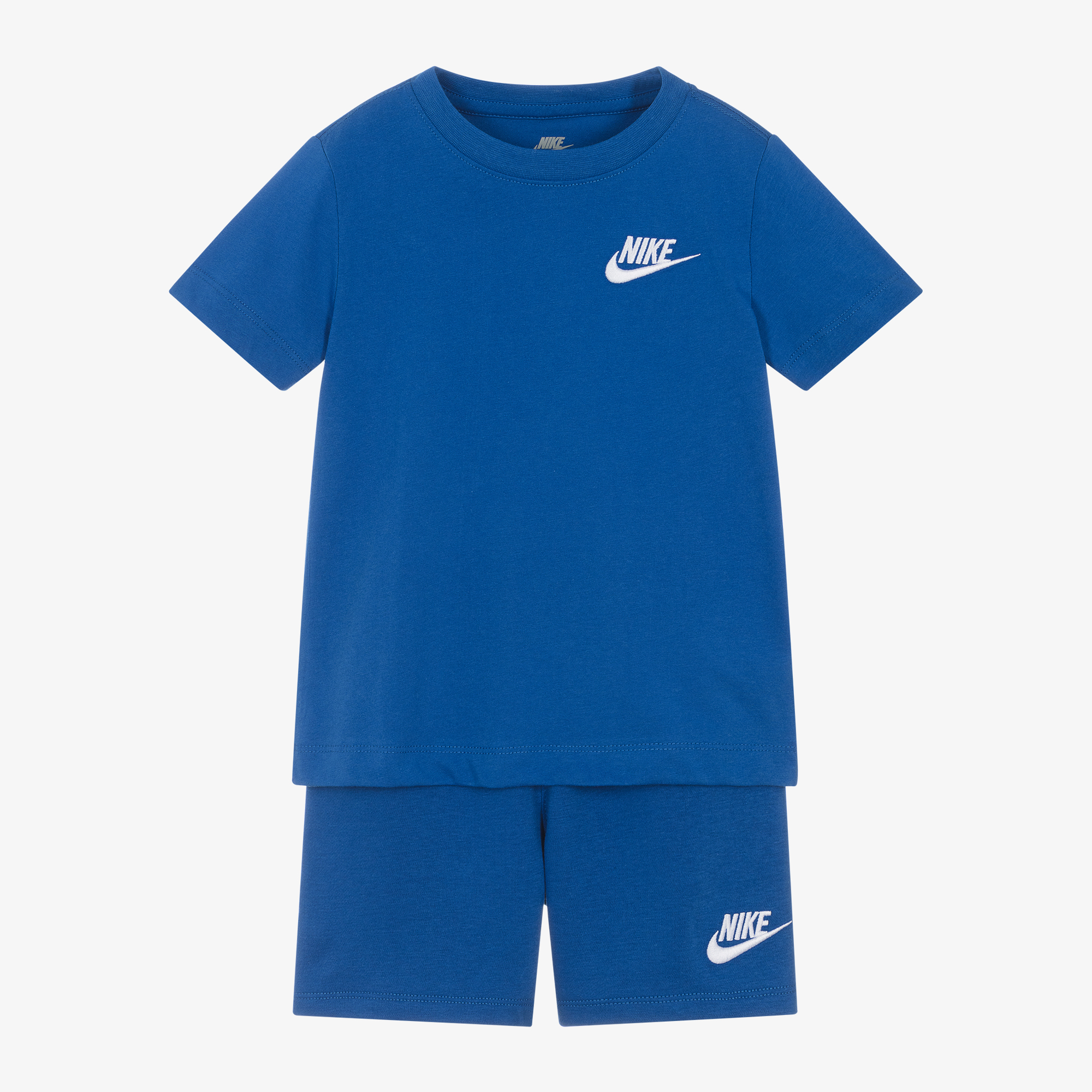 Nike Blue Jersey Swoosh Shorts Set