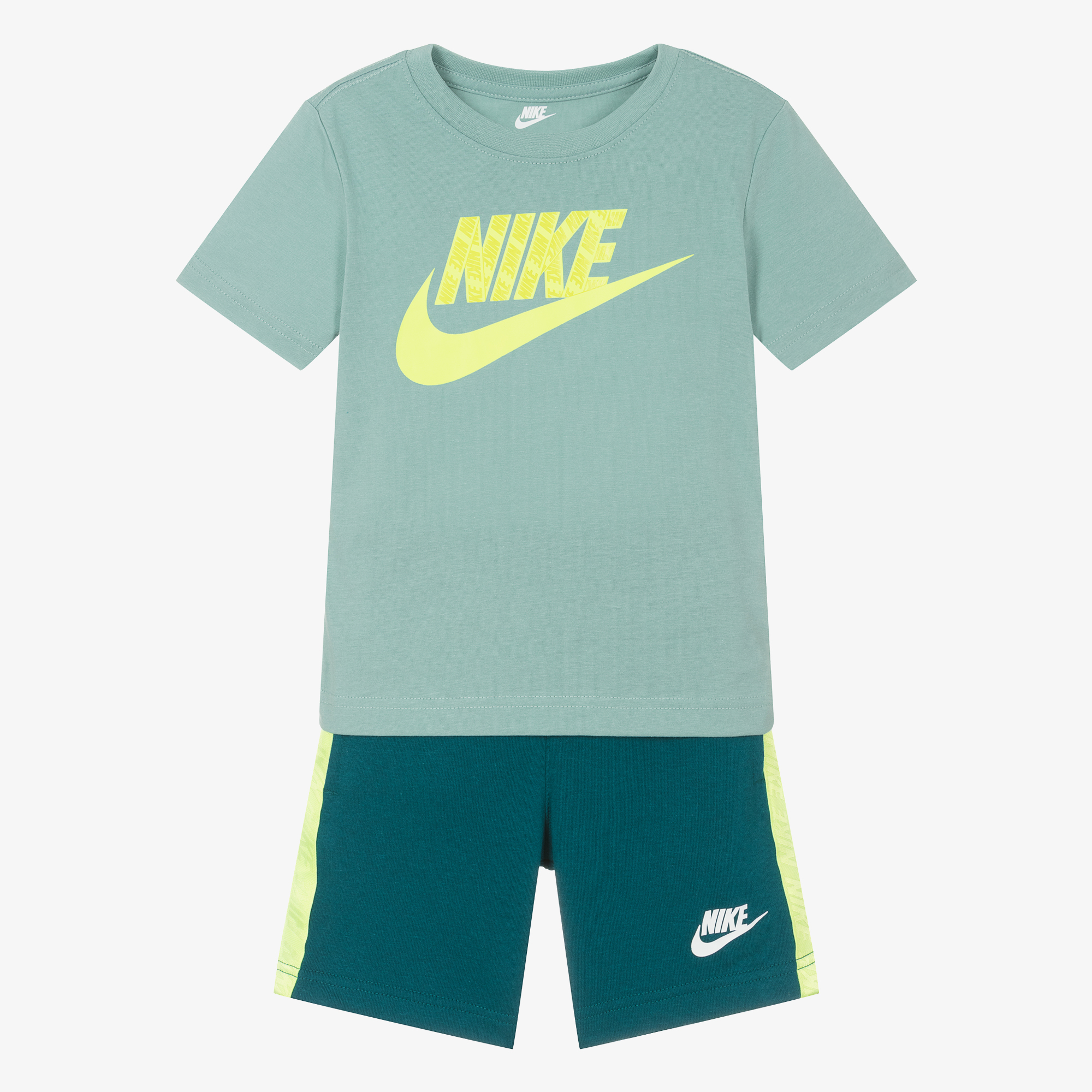 Nike Ensemble short vert en coton garçon
