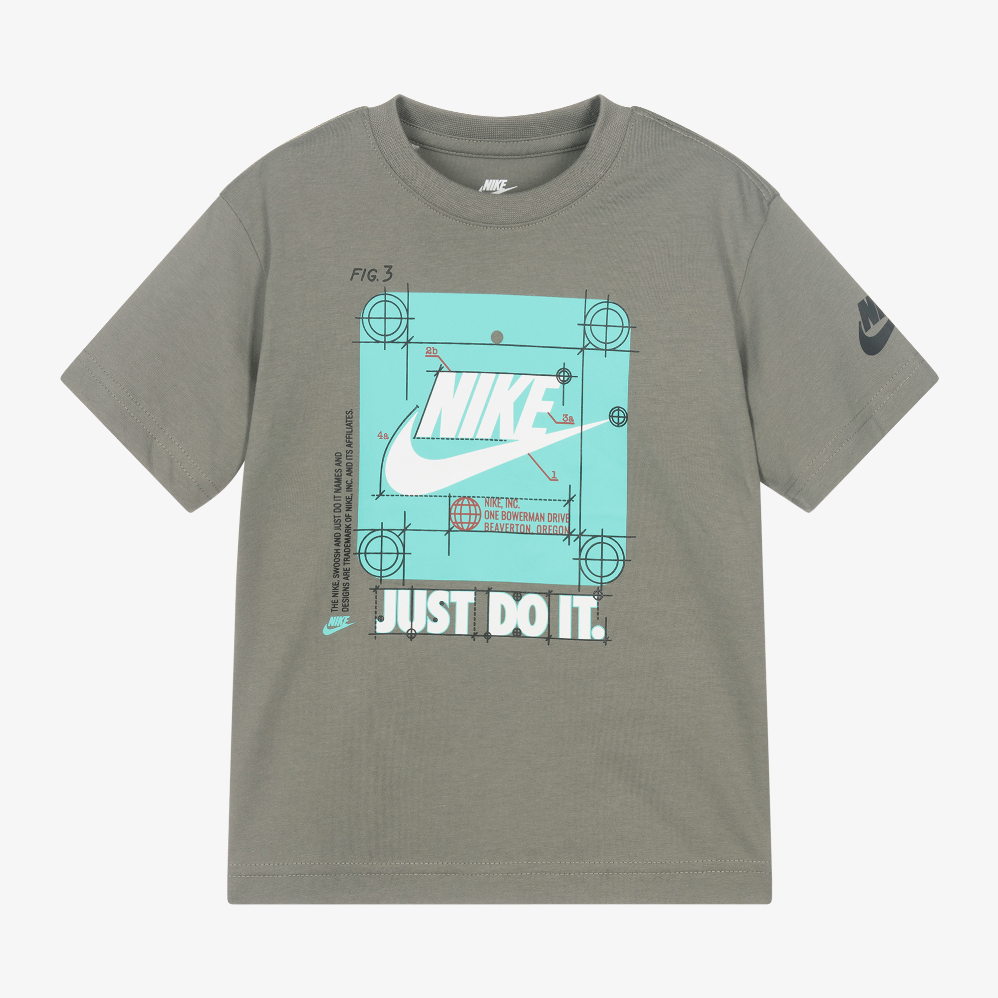 Nike Boys Green Graphic Print Cotton T Shirt