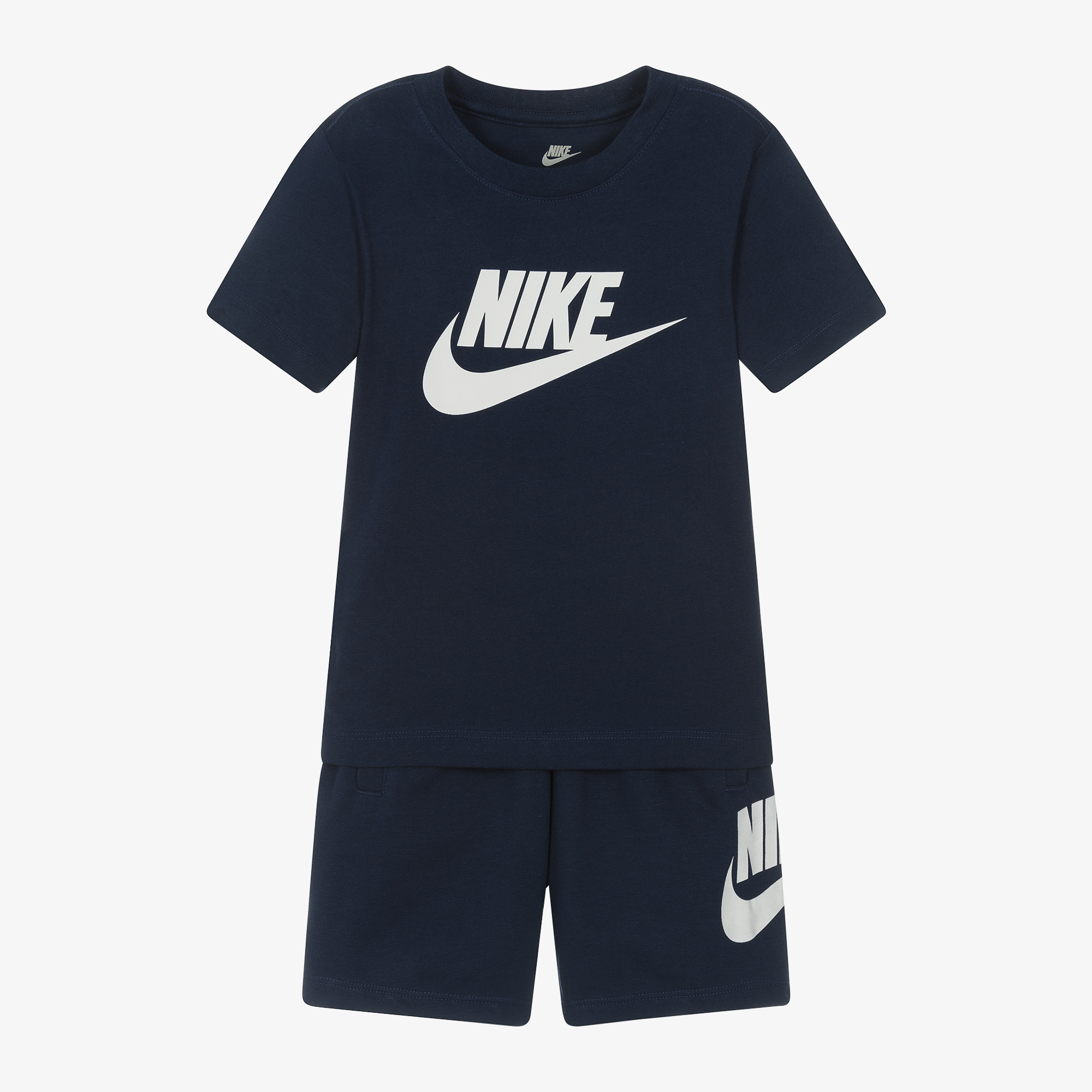 Nike - Boys Navy Blue Cotton Swoosh Shorts Set