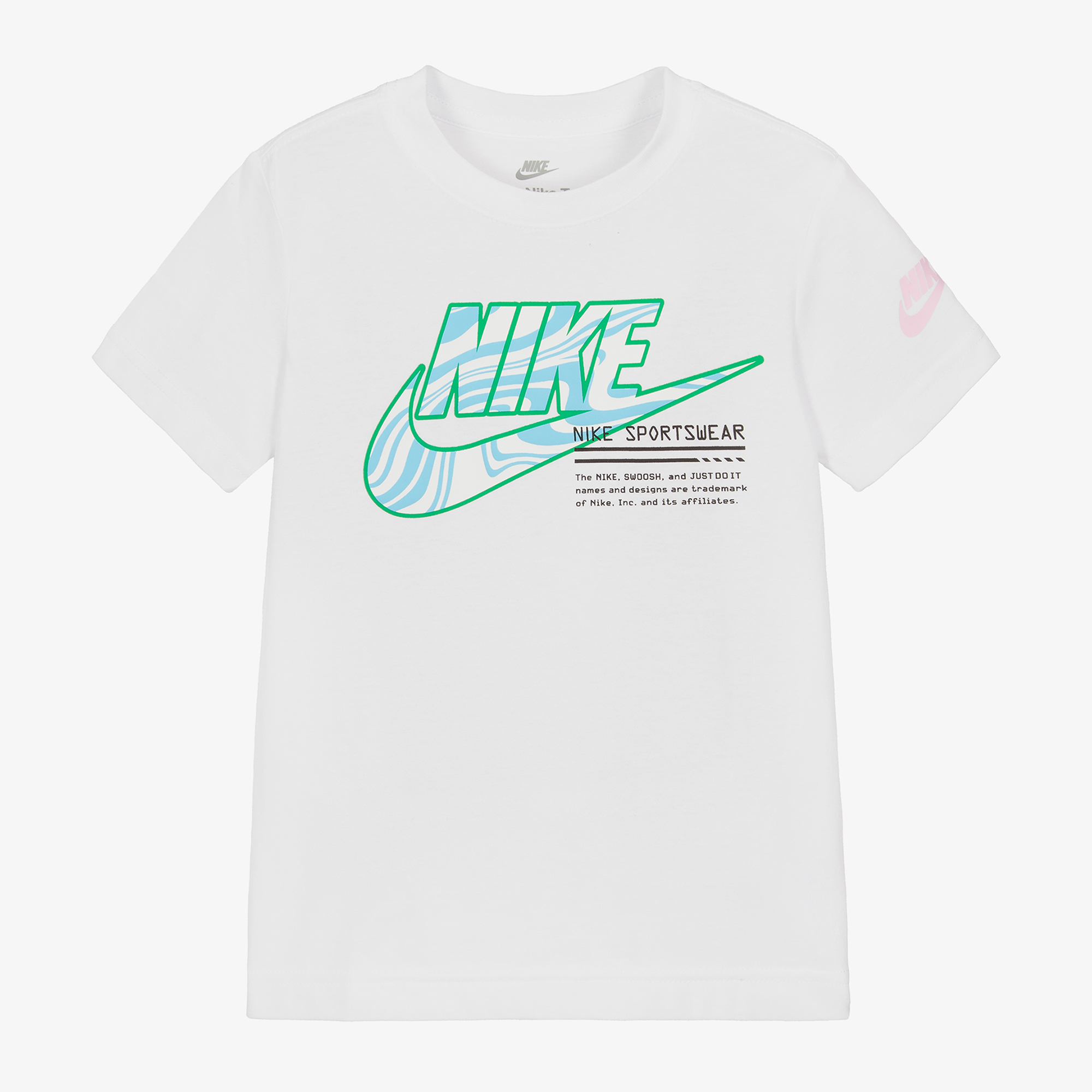 Nike Boys White Cotton Swoosh T Shirt