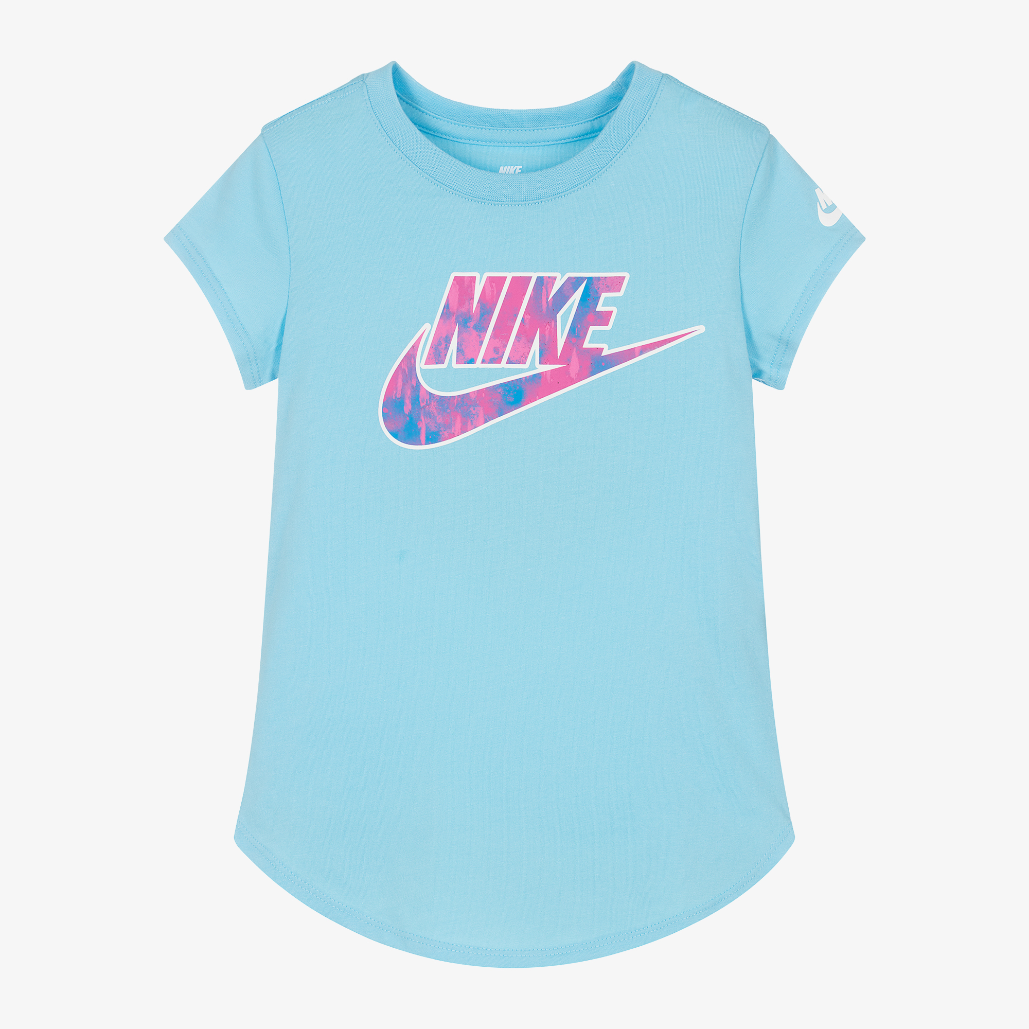 Nike Girls Blue Swoosh Logo T Shirt