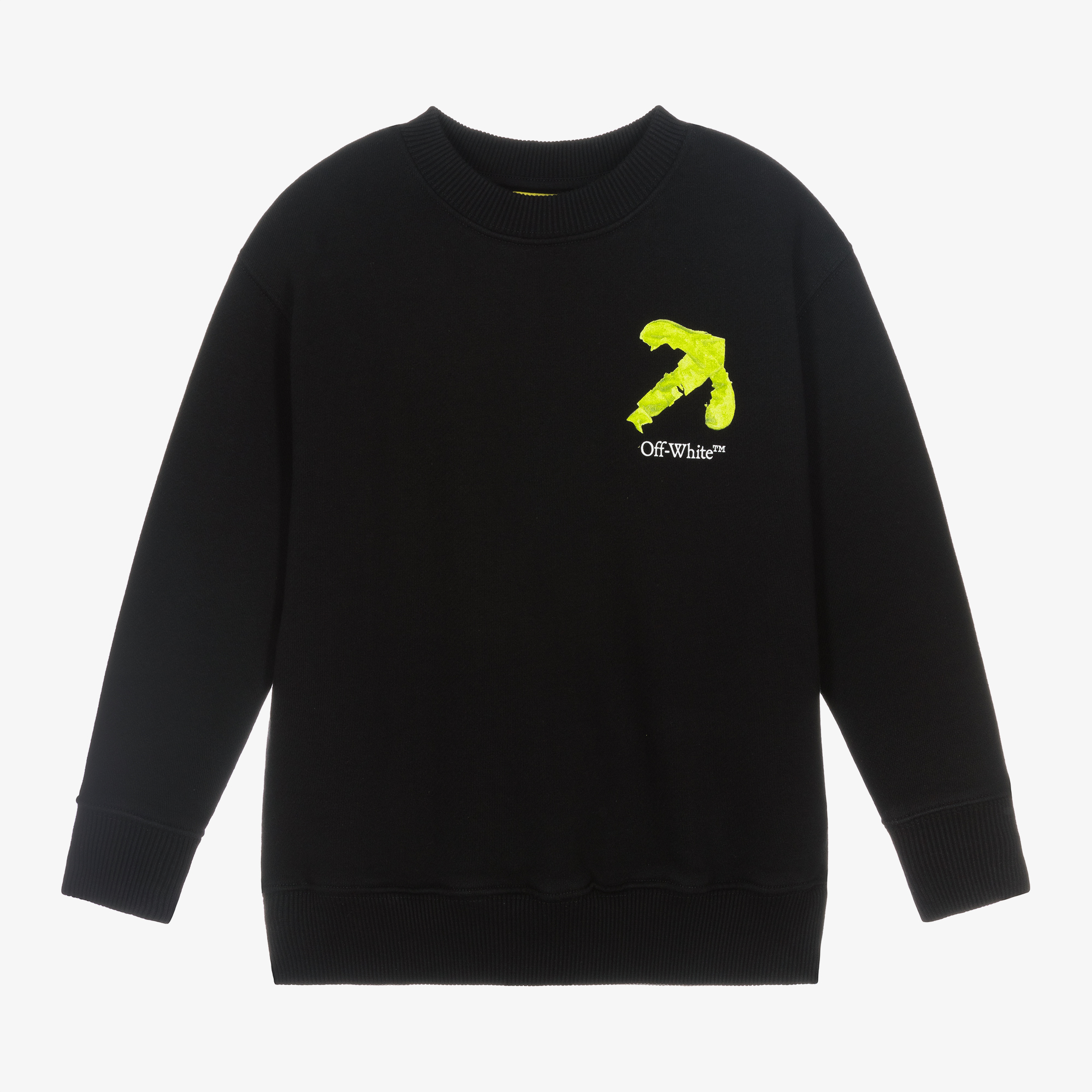 Off White Boys Black Cotton Arrow Sweatshirt