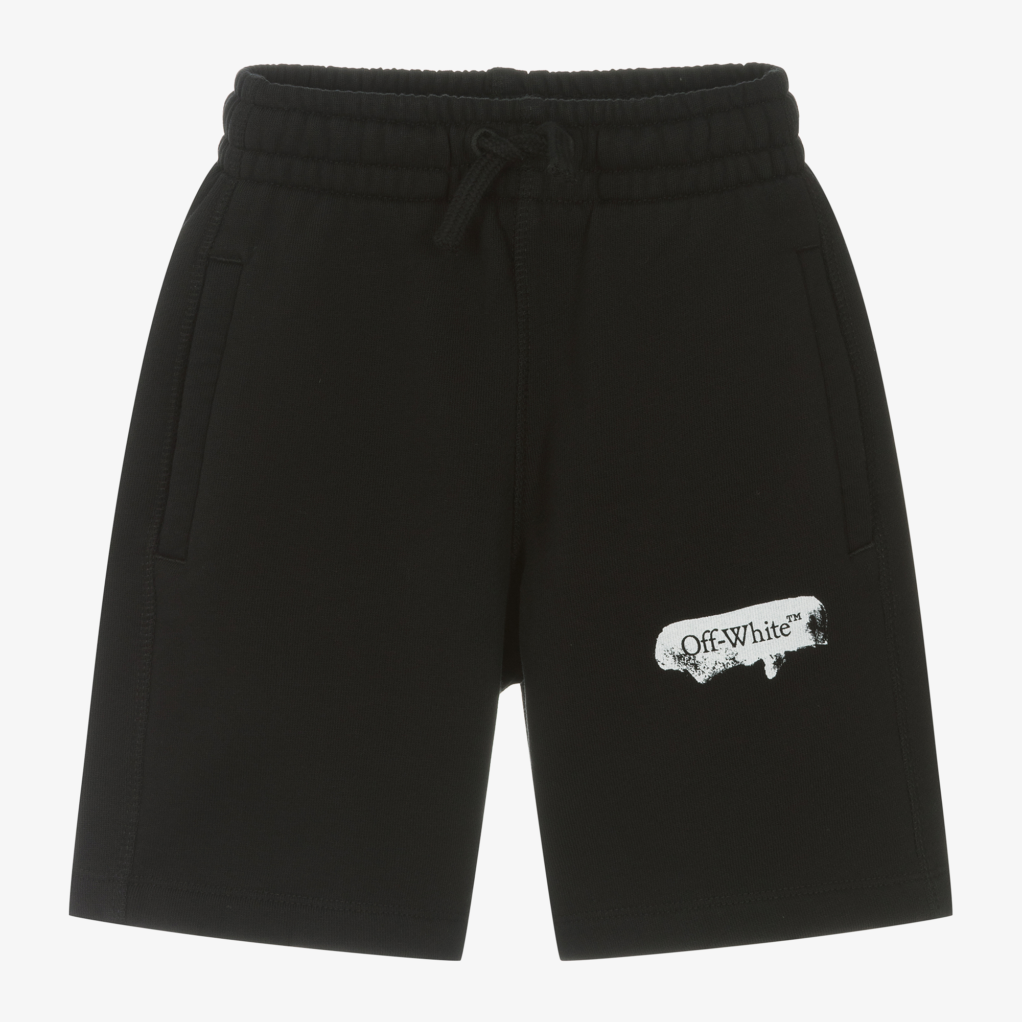 Off-White - Teen Boys Black Diagonals Logo Shorts | Childrensalon