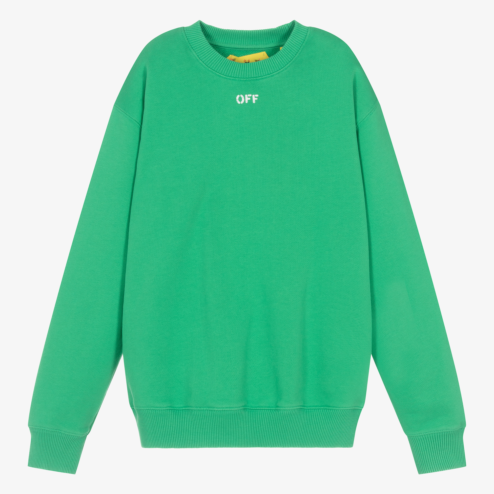 Green and cheap white sweatshirt