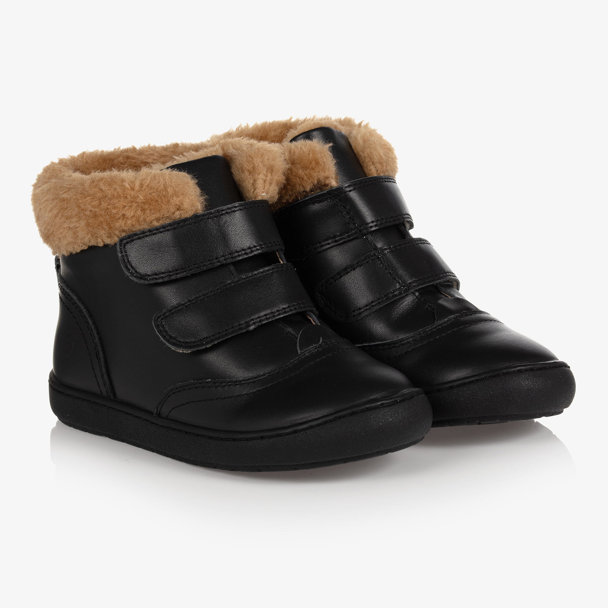 leather boots with fur trim