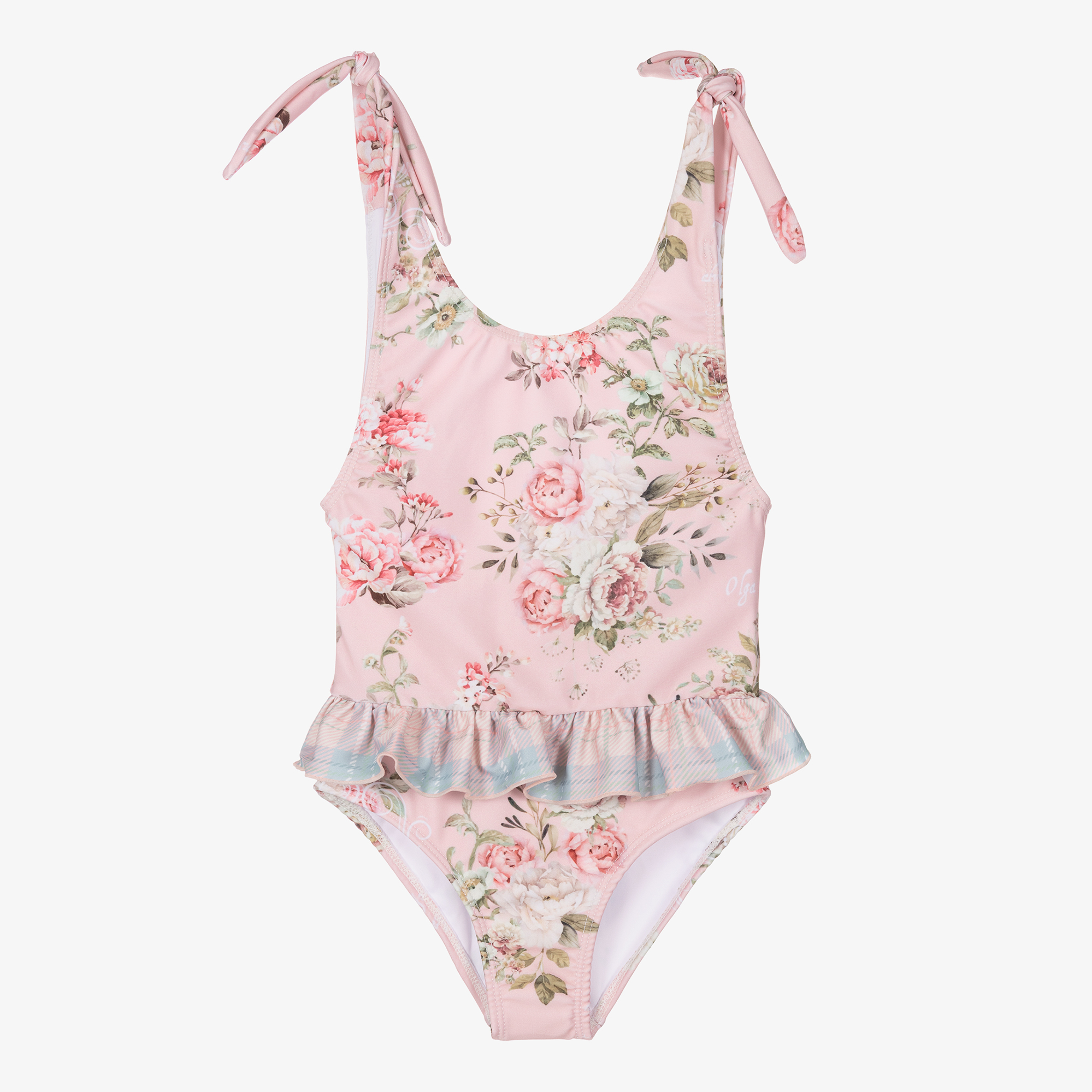 pink floral swimsuit