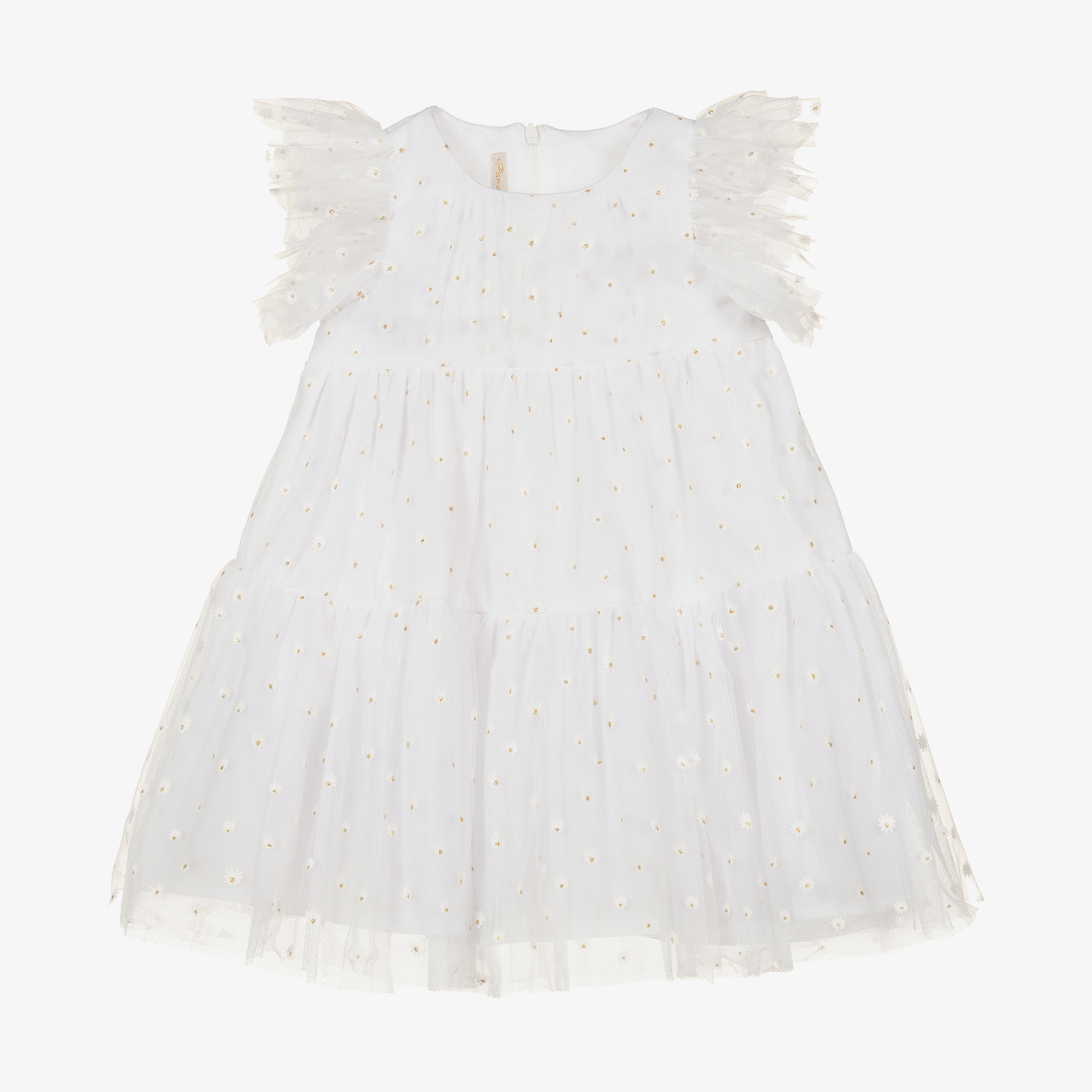 Pan Con Chocolate - Girls White Cotton Dress | Childrensalon