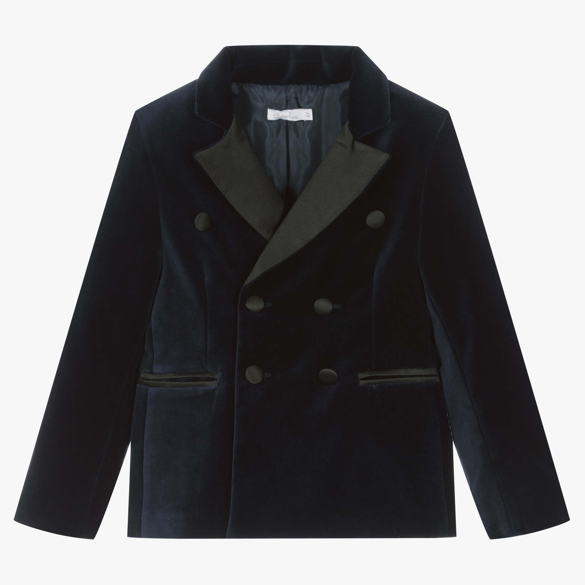 Boys navy blue sales velvet blazer