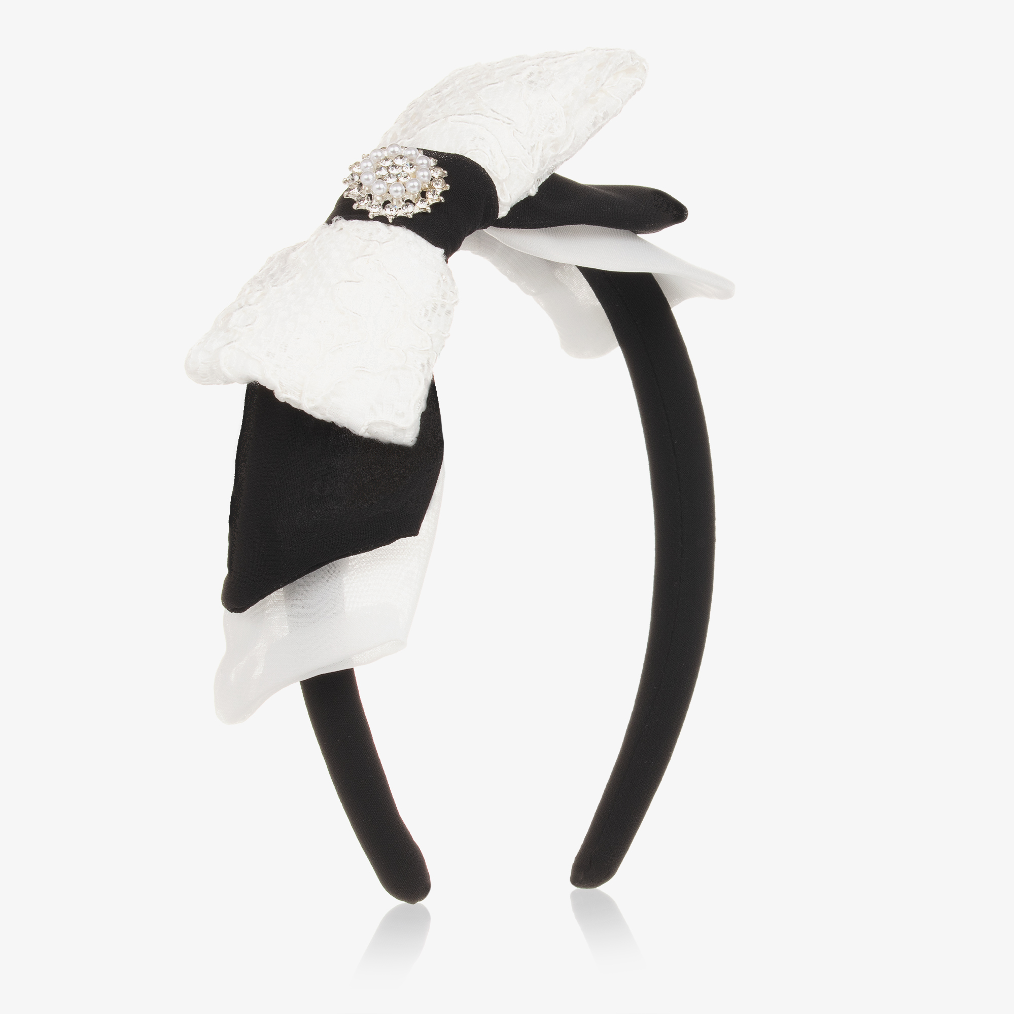 Patachou - Beige & White Flower Headband | Childrensalon