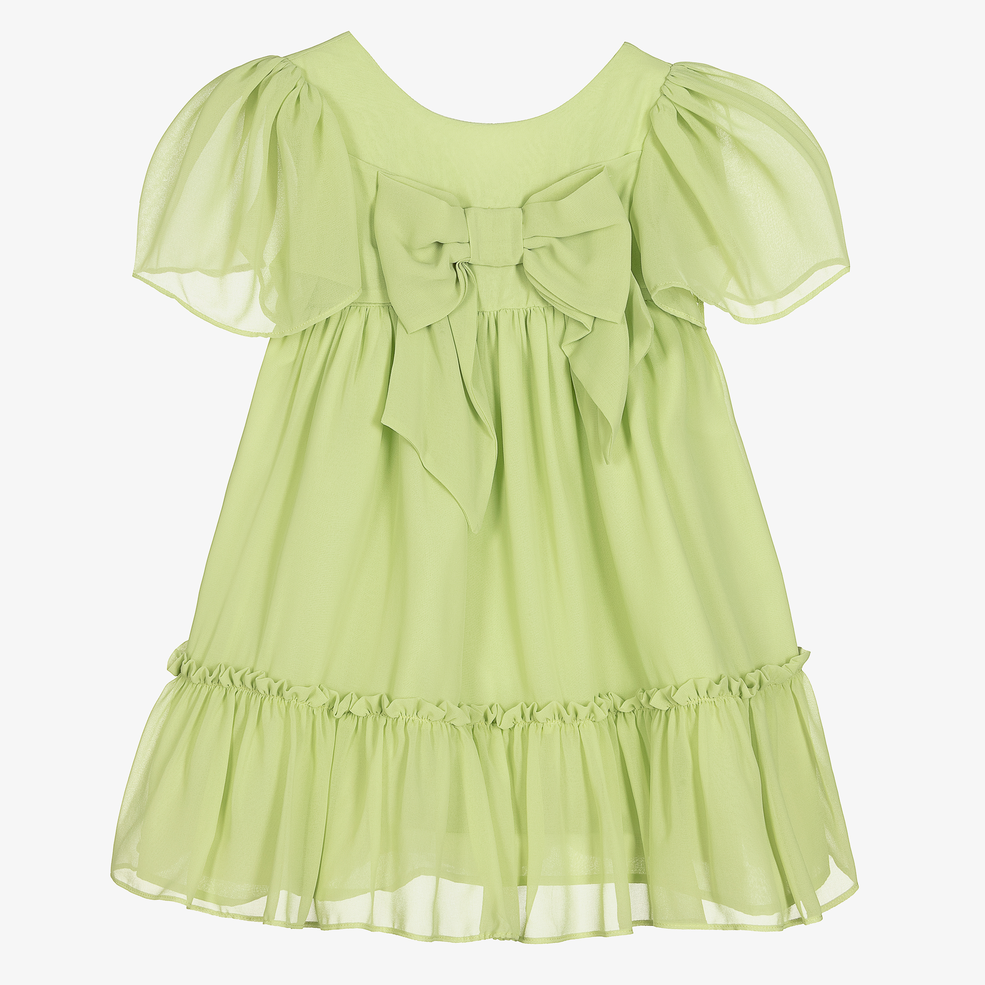 lime green chiffon dress