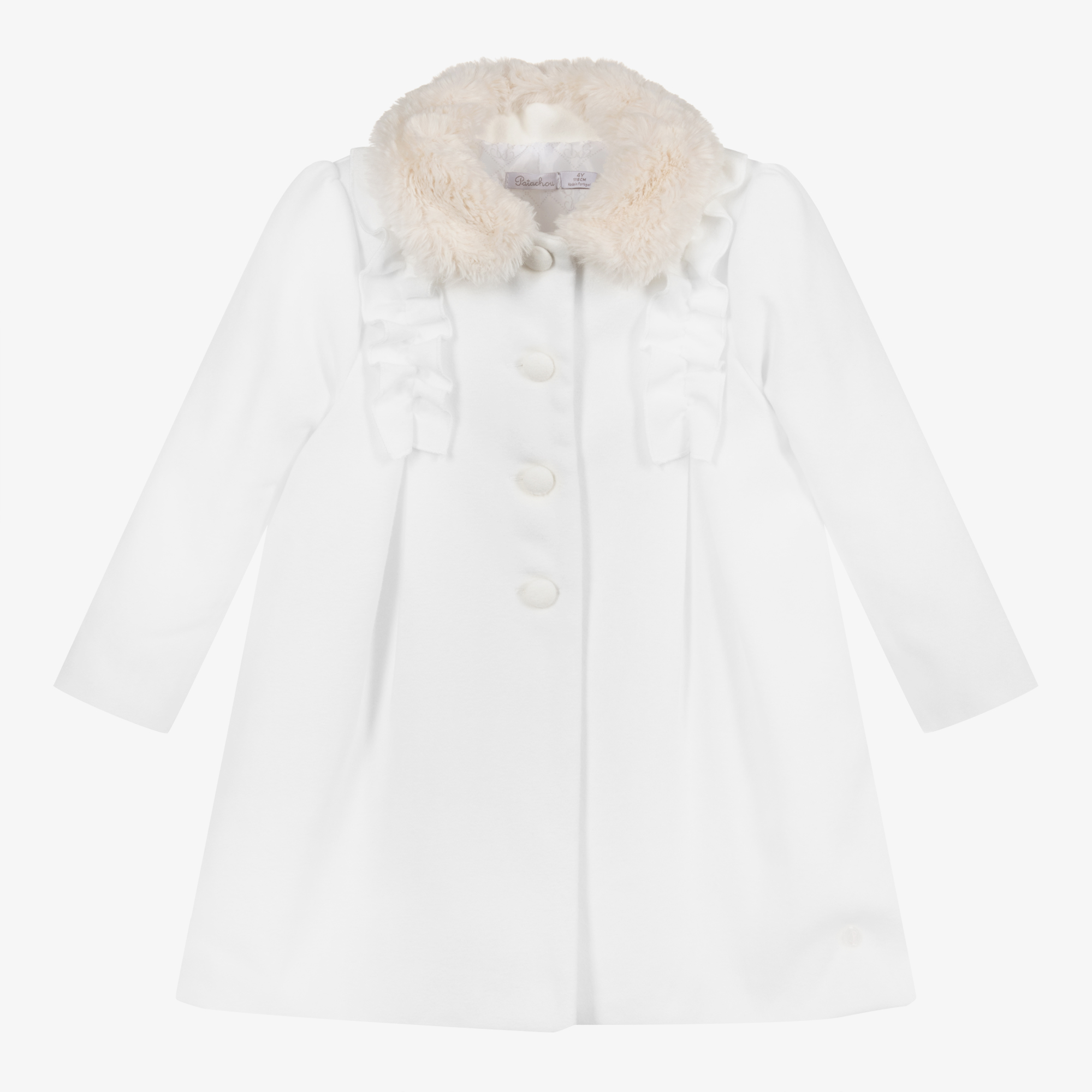 ivory coat with fur collar