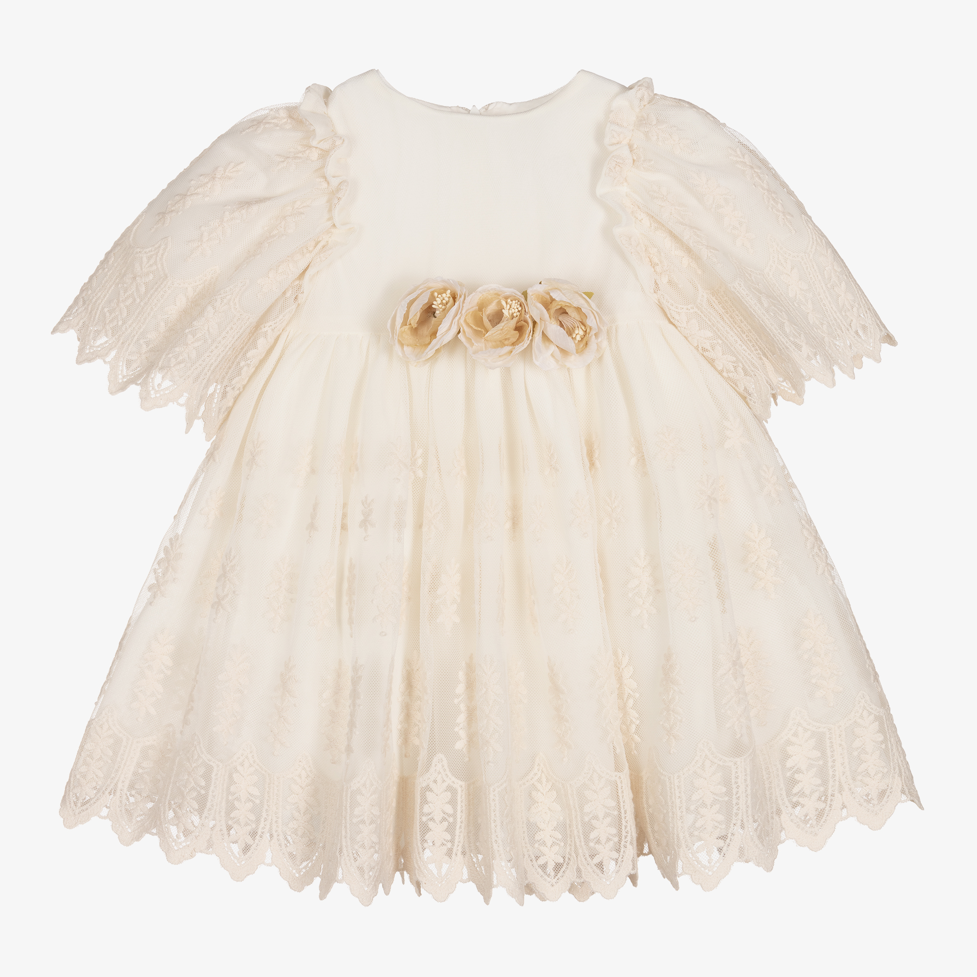 Patachou - Girls Ivory Lace Dress | Childrensalon