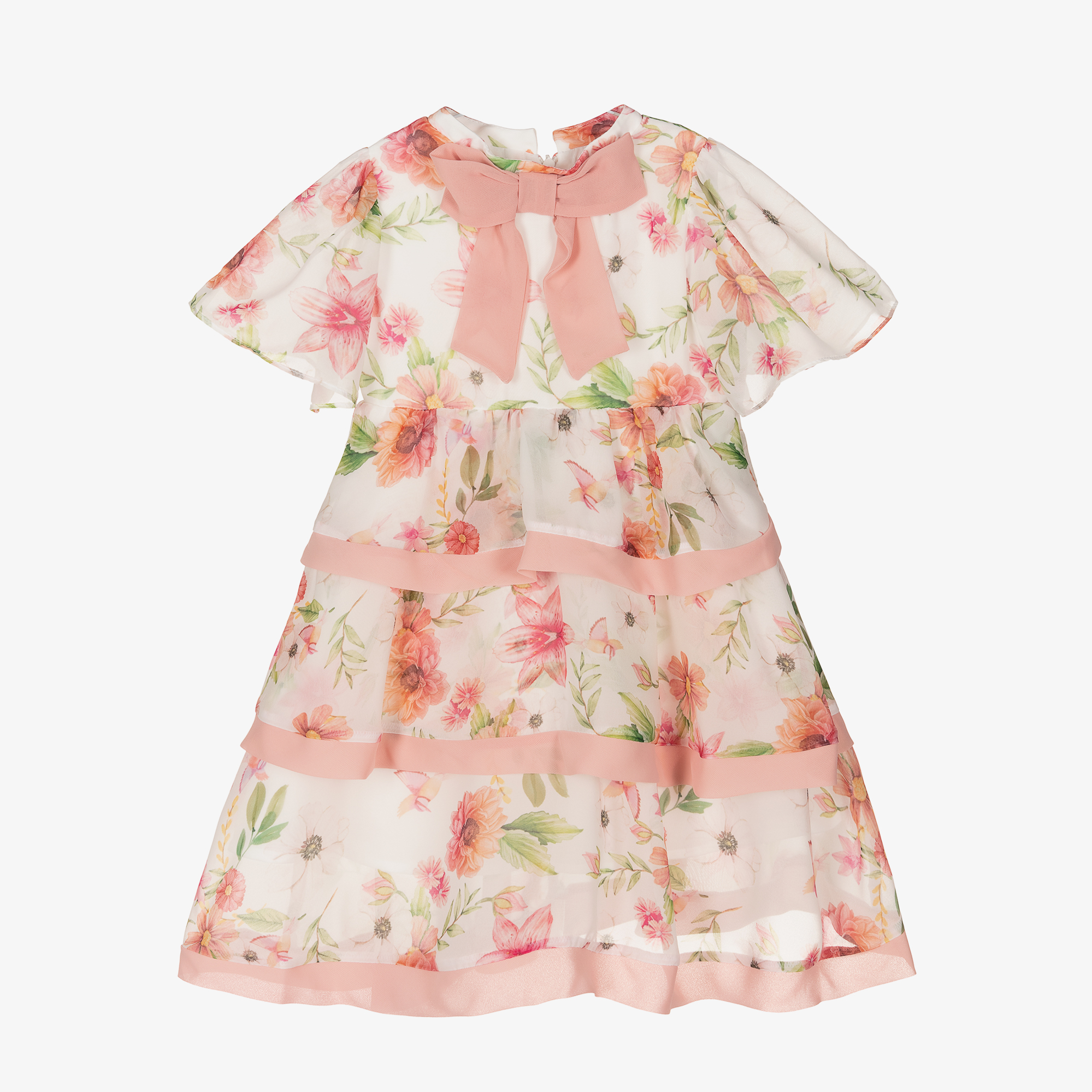 Patachou - Pink Tulle & Chiffon Dress | Childrensalon