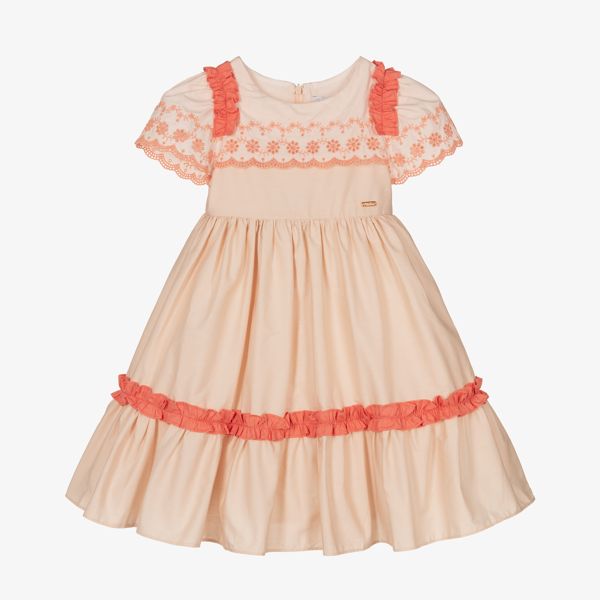 Patachou - Girls Red Velvet Lace Dress | Childrensalon