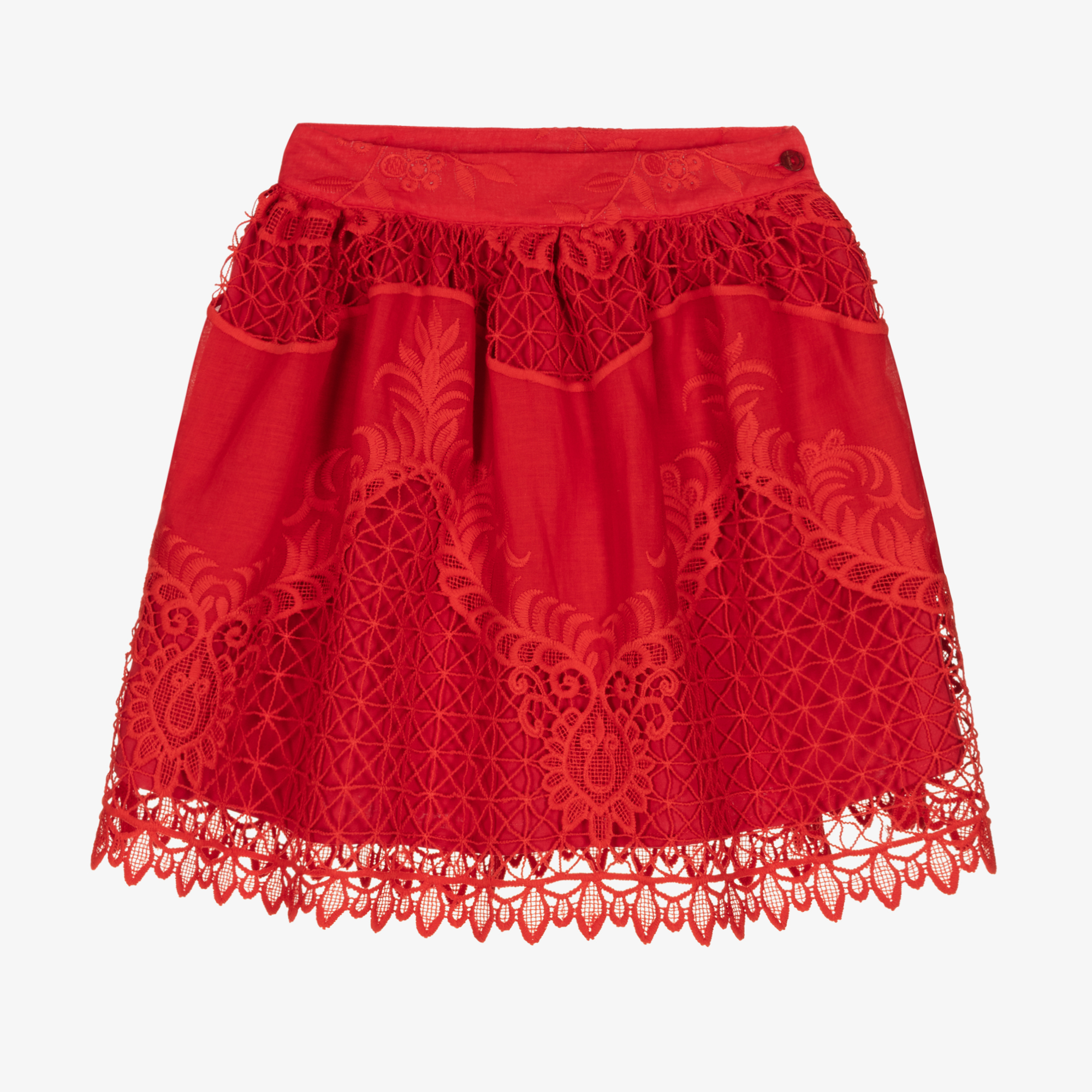 Patachou - Girls Red Satin Skirt | Childrensalon