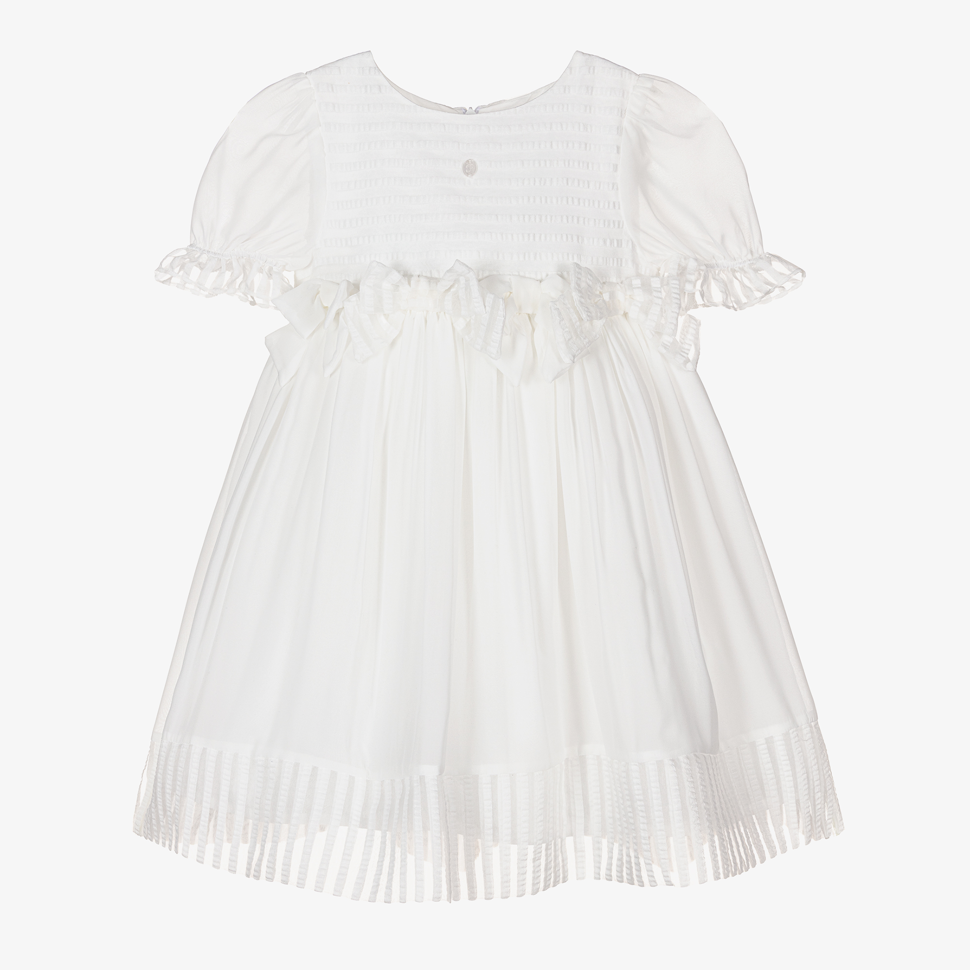 Patachou - Girls White & Blue Dress | Childrensalon