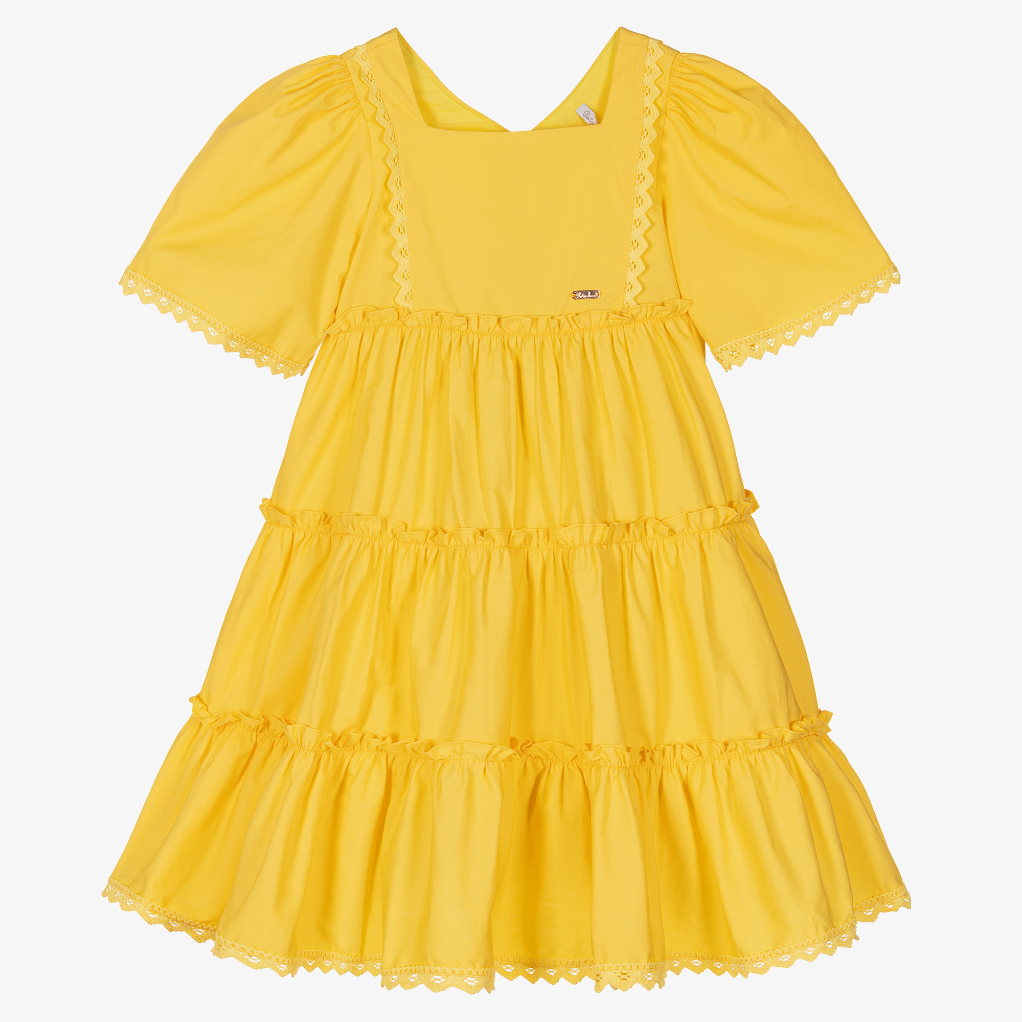 Patachou - Girls Yellow Lace Dress | Childrensalon