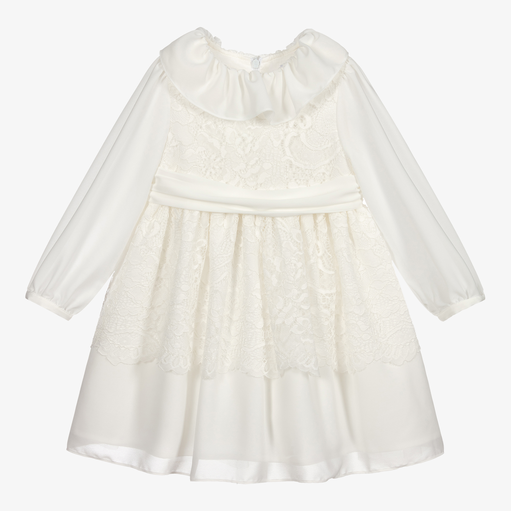 Patachou - Girls Ivory Chiffon Dress | Childrensalon