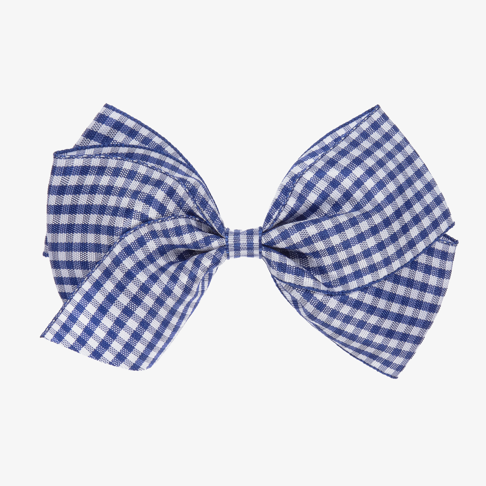 Peach Ribbons - Blue & Beige Bow Clip (8cm) | Childrensalon