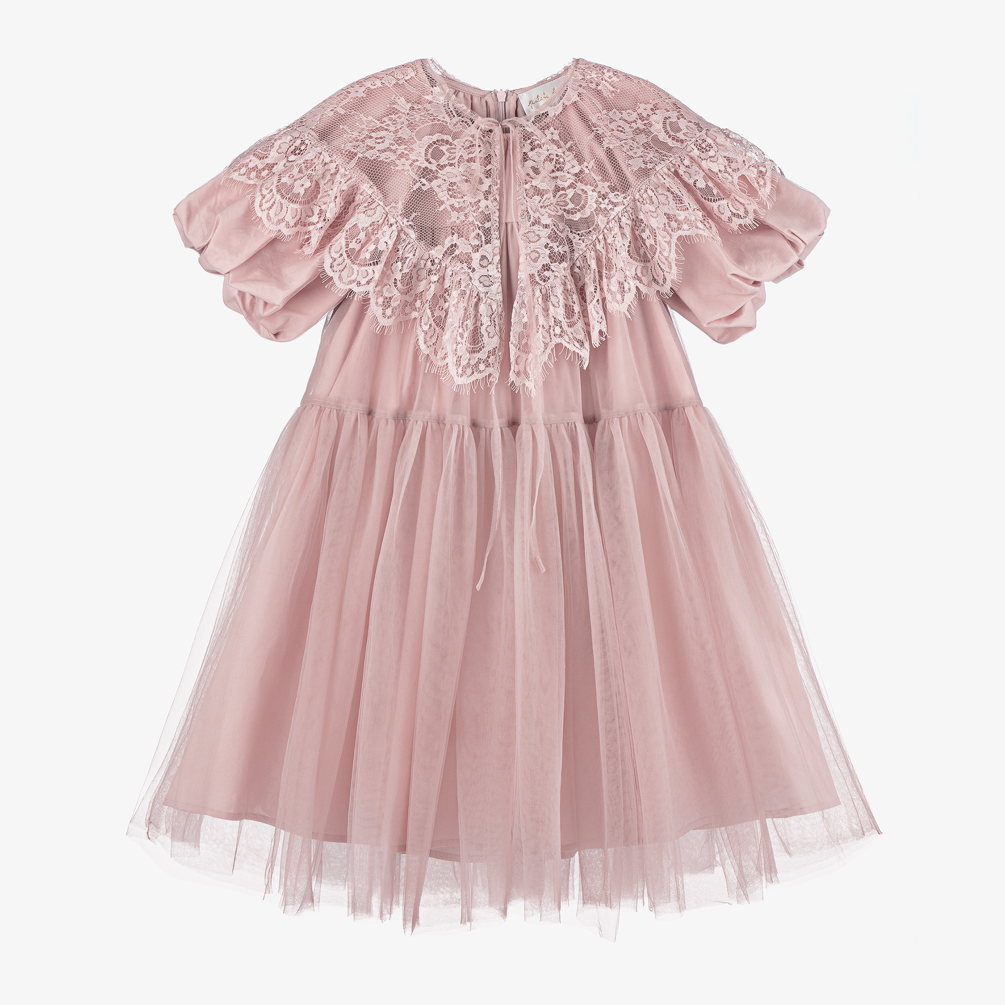 Petite Amalie Girls Pink Tulle Dress Childrensalon