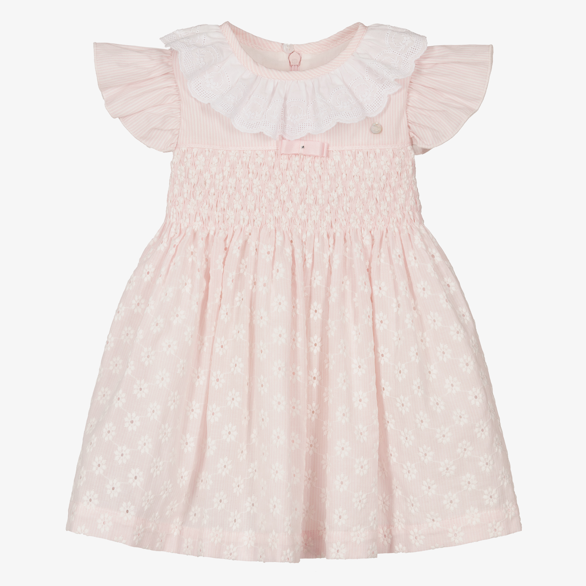 Piccola Speranza - Girls Pink Floral Crêpe Dress | Childrensalon