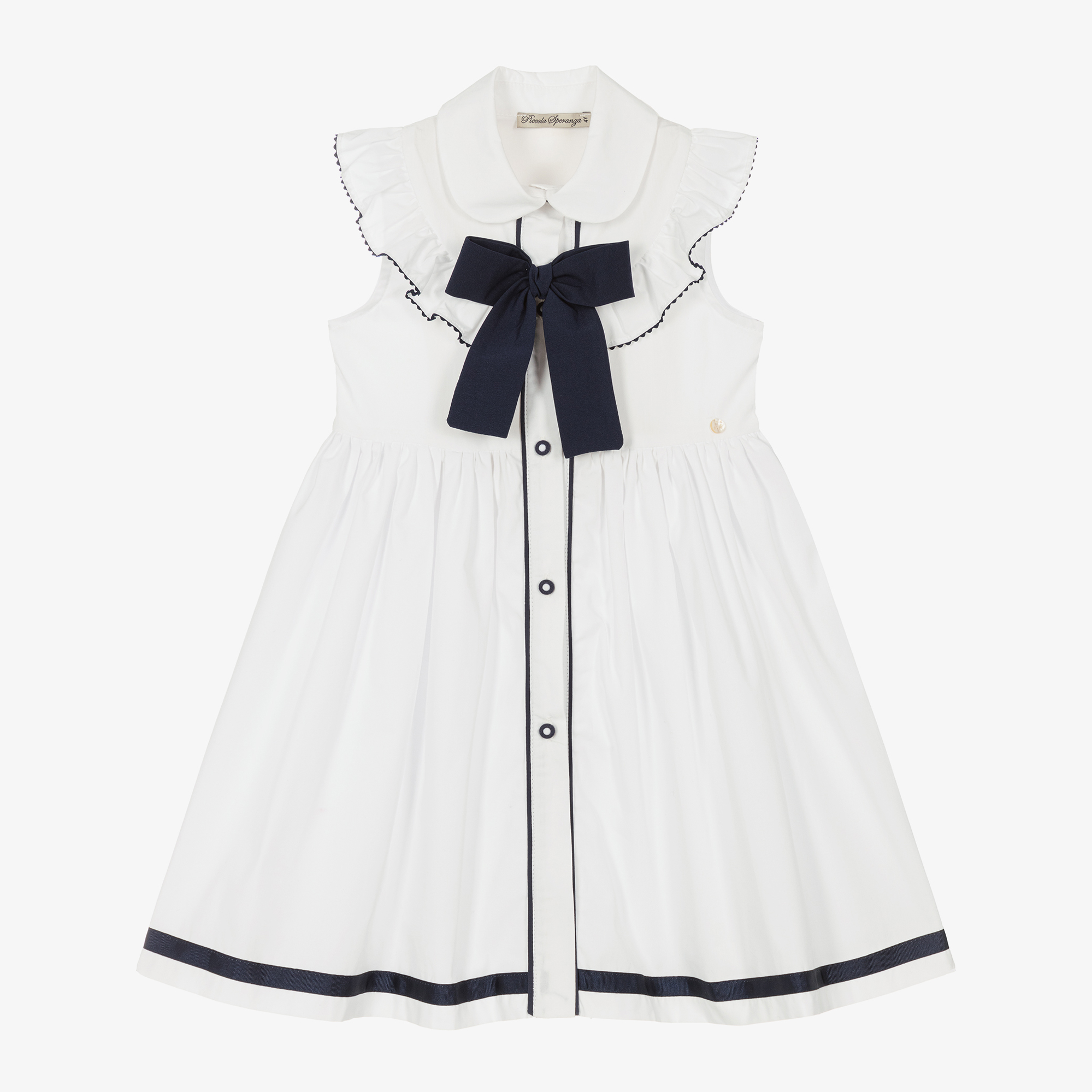 Piccola Speranza Girls Black & White Tweed Dress