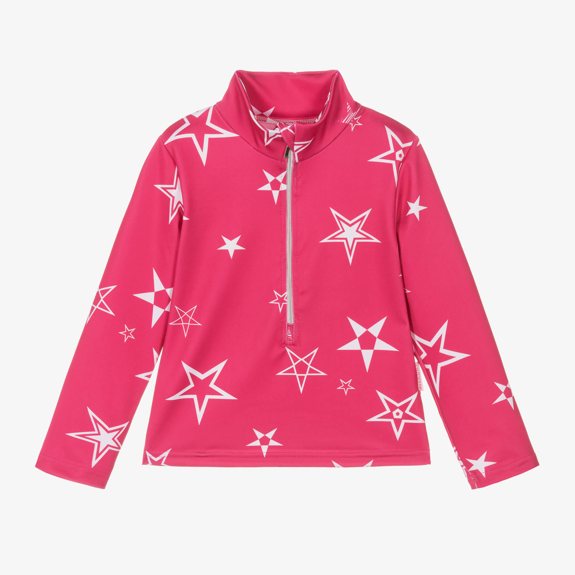 Pilguni Girls Pink Stars Zip Up Thermal Top