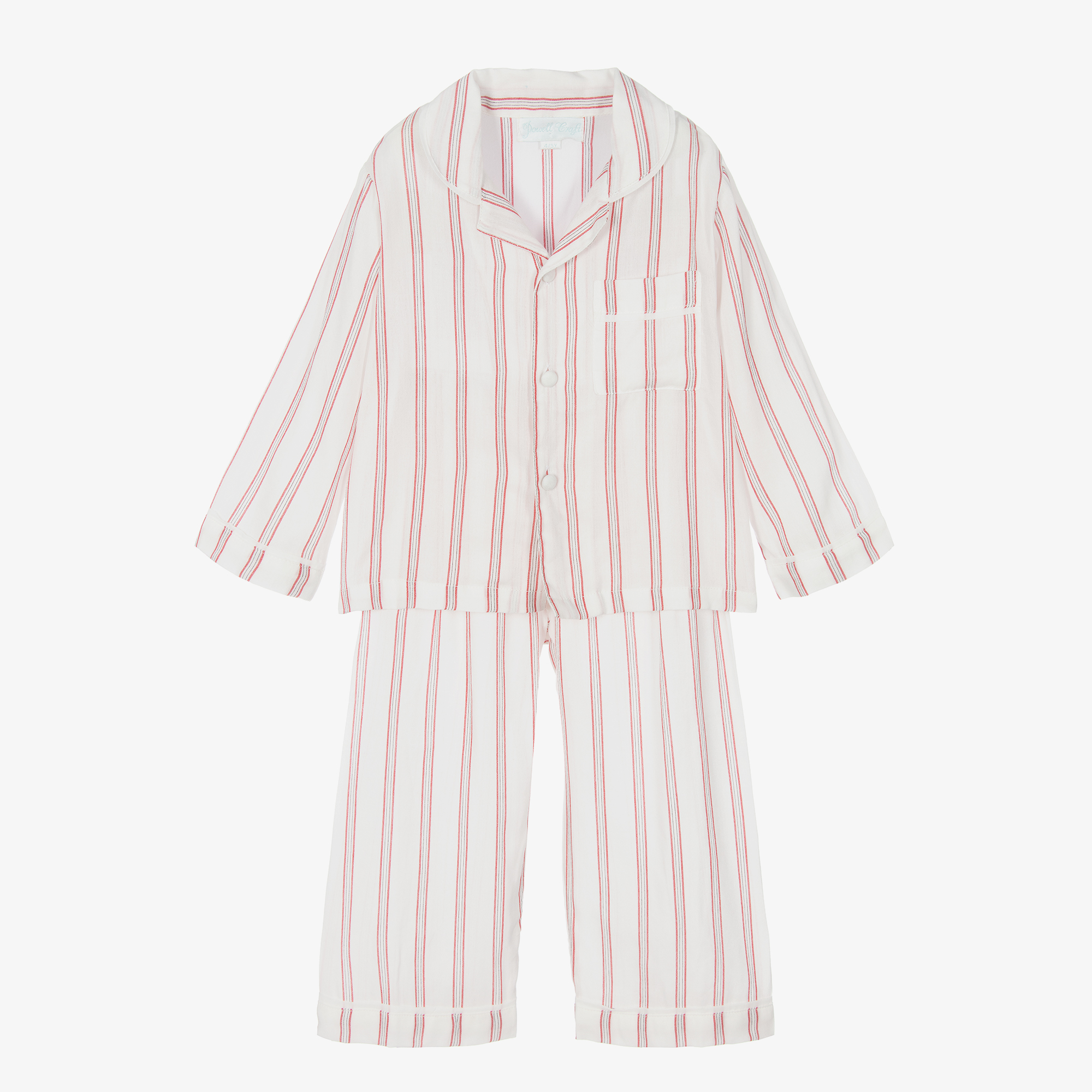 Powell Craft Boys Thomas Striped Pyjamas - Blue.