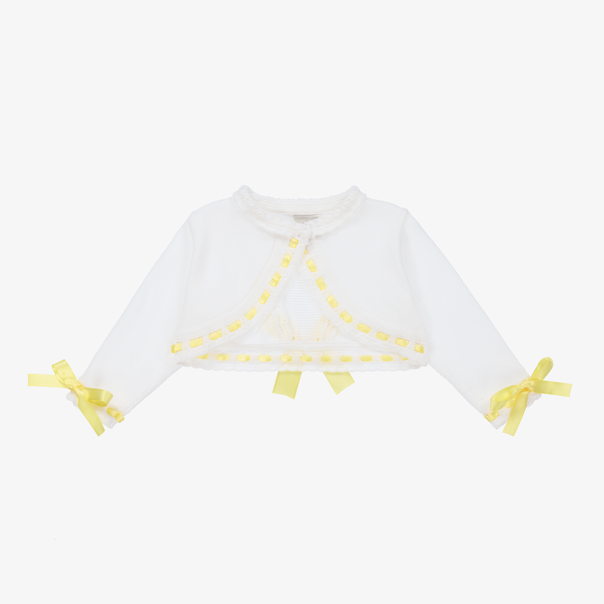 Girls white 2025 cropped cardigan